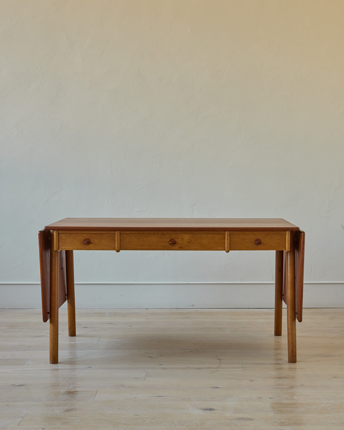 Lostine - 1950s Danish Oak + Teak Desk by Poul M. Volther