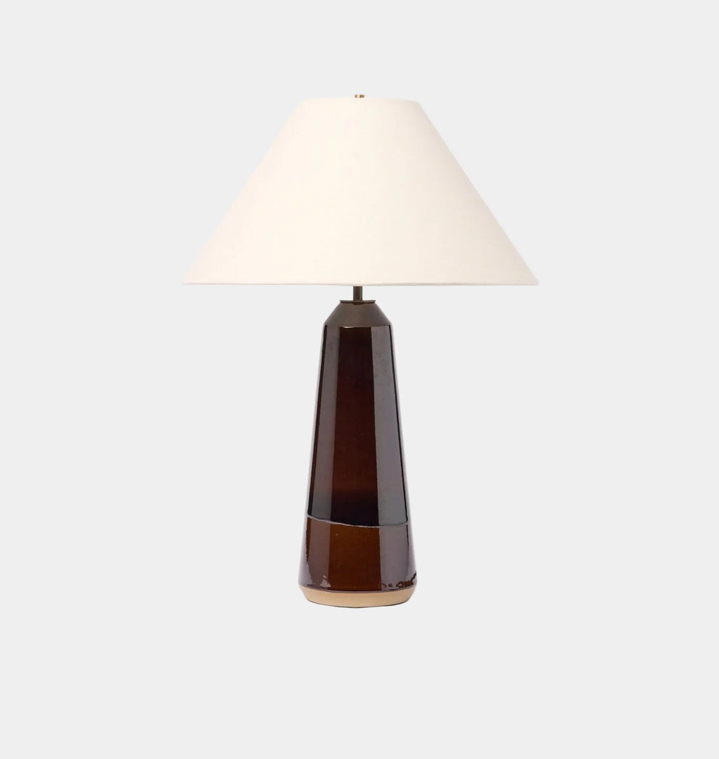Amber Interiors - Column Table Lamp in Dark Amber