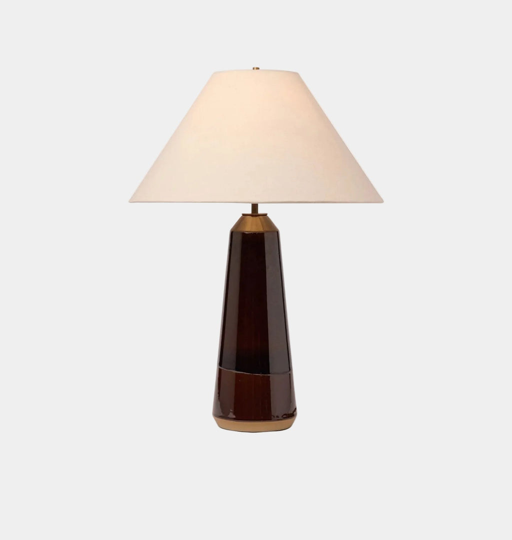 Amber Interiors - Column Table Lamp in Dark Amber