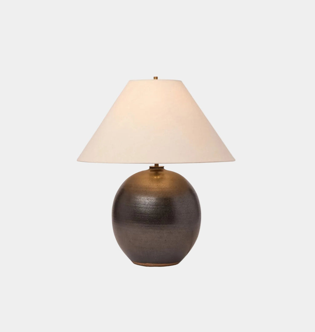 Amber Interiors - Orb Table Lamp in Iron Black