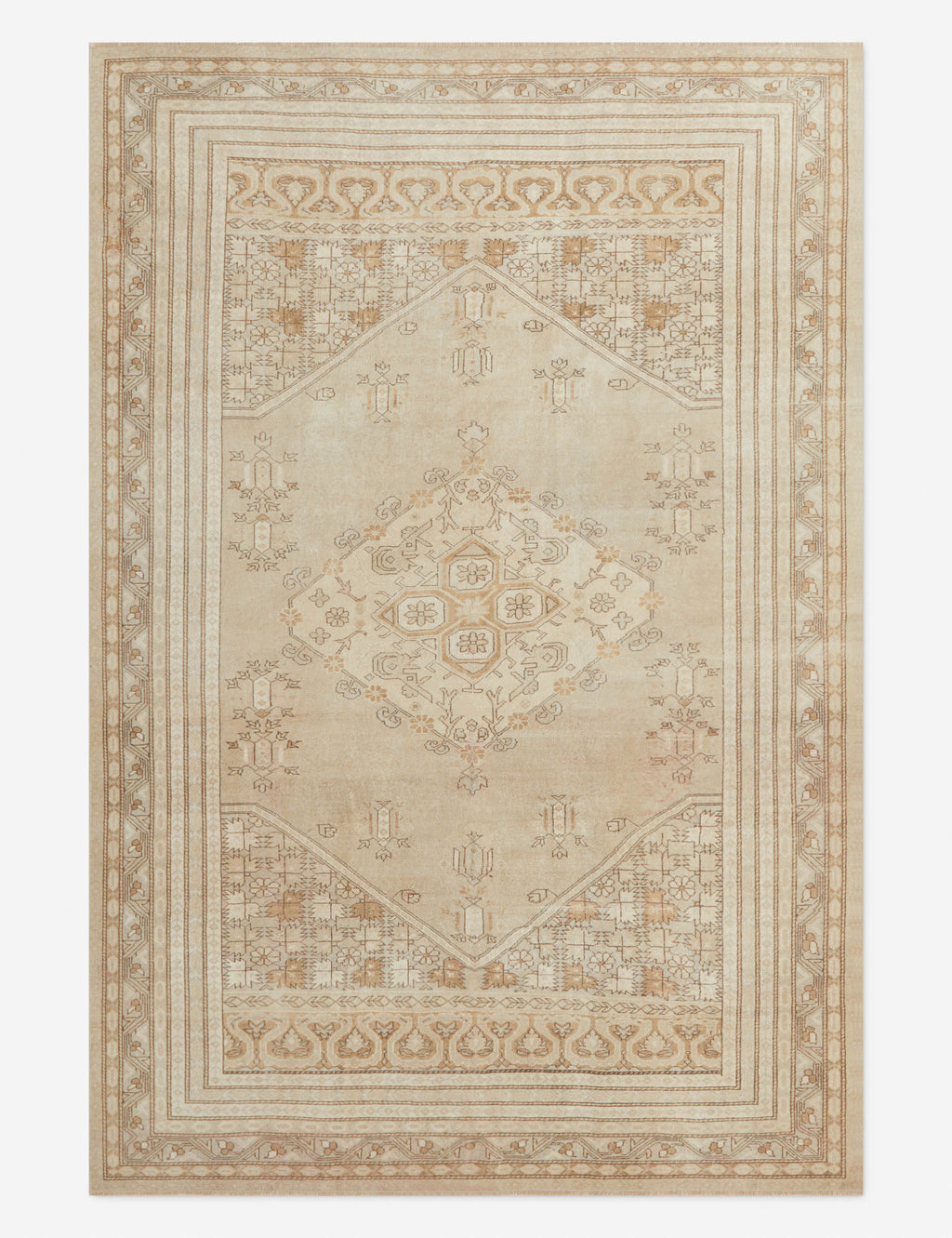 Lulu and Georgia - Vintage Turkish Hand - Knotted Wool Rug No. 318, 6'4" x 9'5"