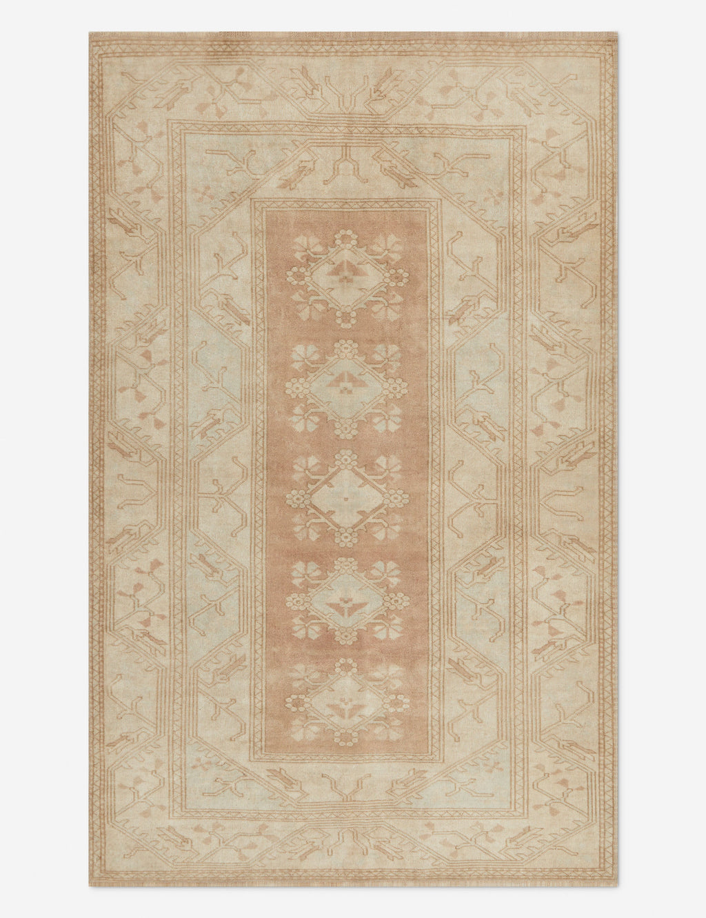 Lulu and Georgia - Vintage Turkish Hand - Knotted Wool Rug No. 320, 5'3" x 8'2"