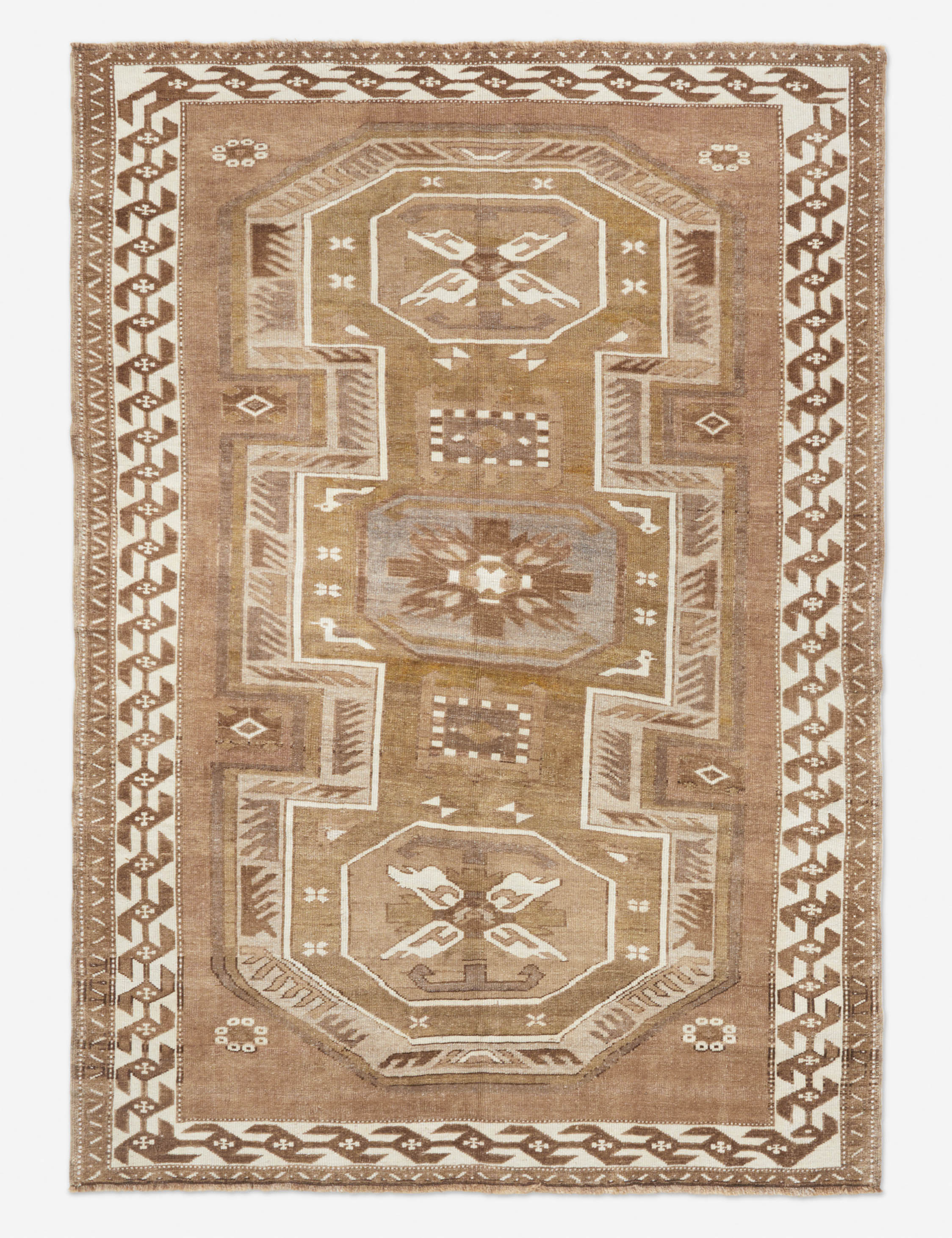 Lulu and Georgia - Vintage Turkish Hand - Knotted Wool Rug No. 243, 5'10" x 7'10"