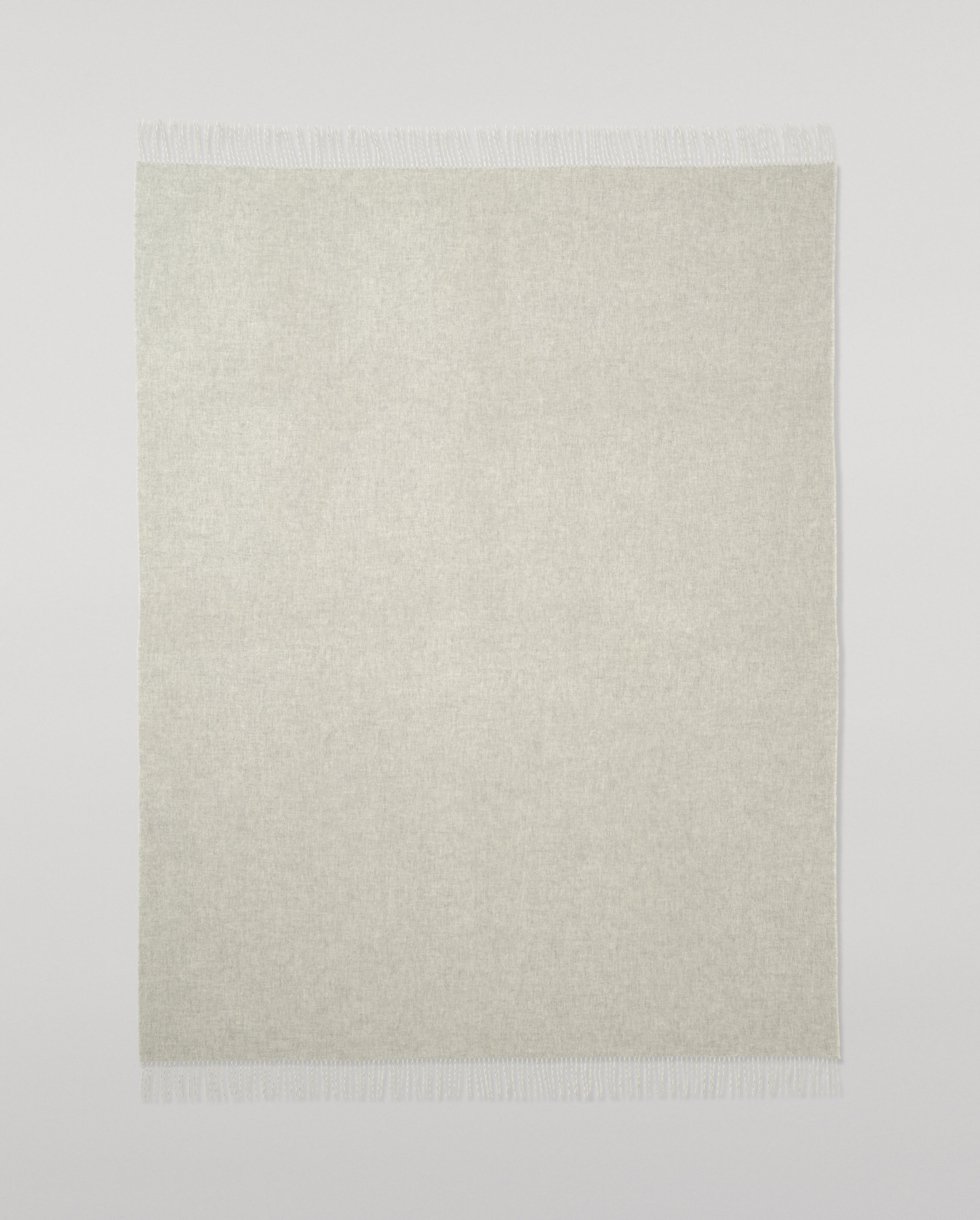 Johnstons of Elgin - Reversible Light Grey & White Cashmere Throw