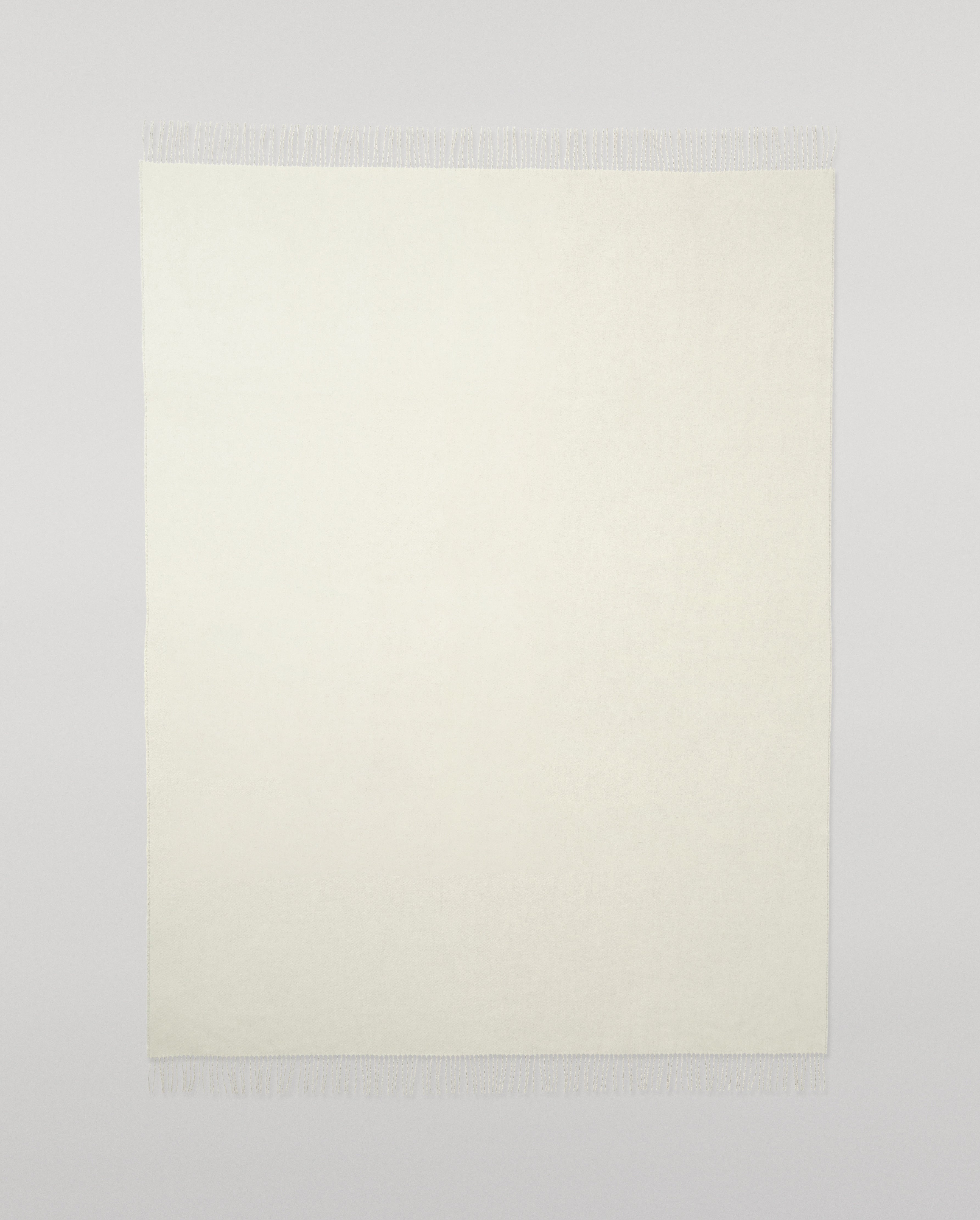 Johnstons of Elgin - Reversible Light Grey & White Cashmere Throw