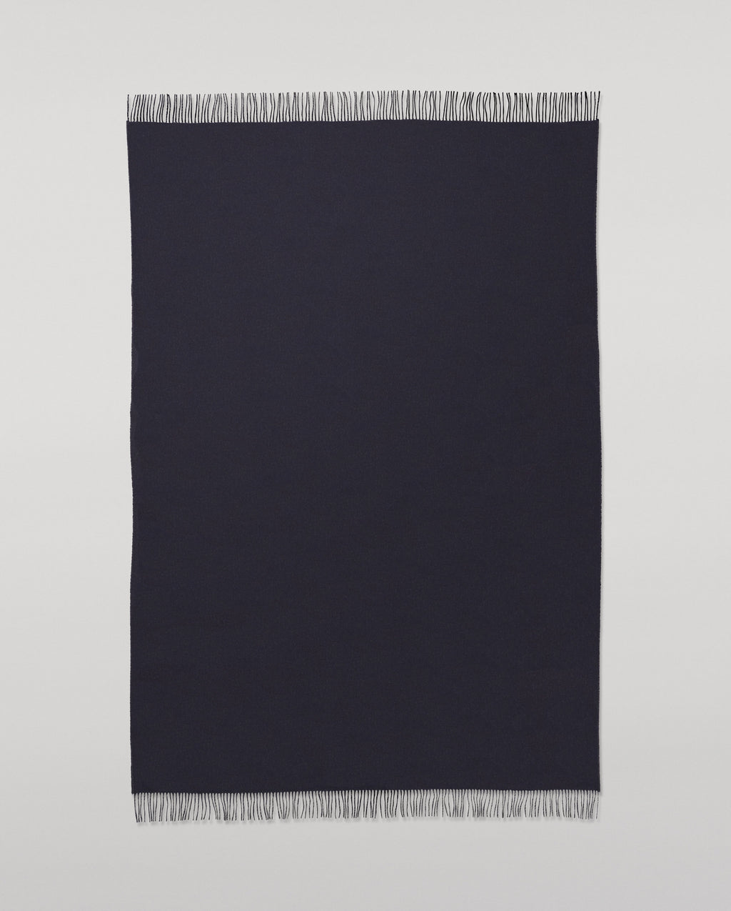 Johnstons of Elgin - Reversible Navy & Light Grey Cashmere Throw