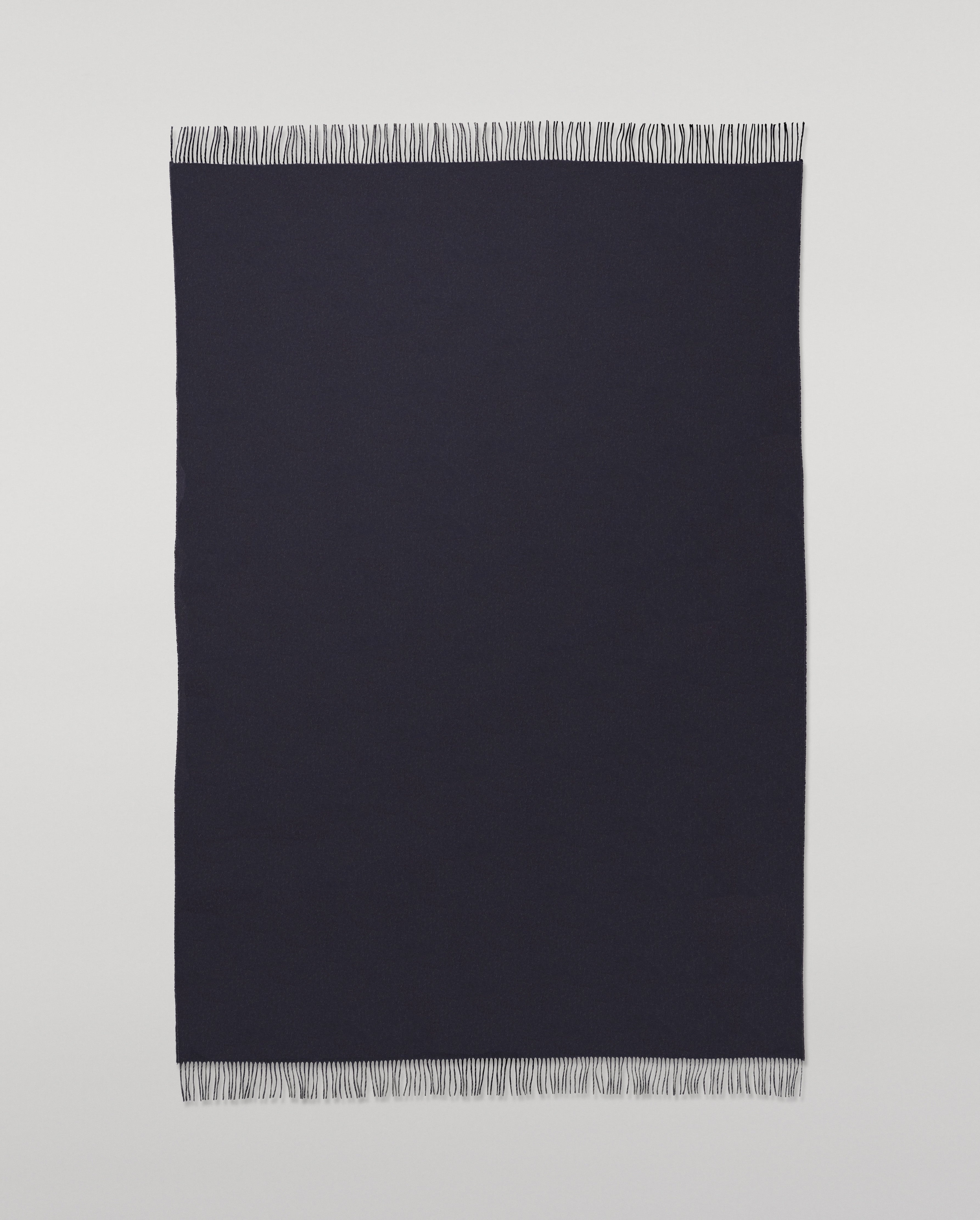 Johnstons of Elgin - Reversible Navy & Light Grey Cashmere Throw
