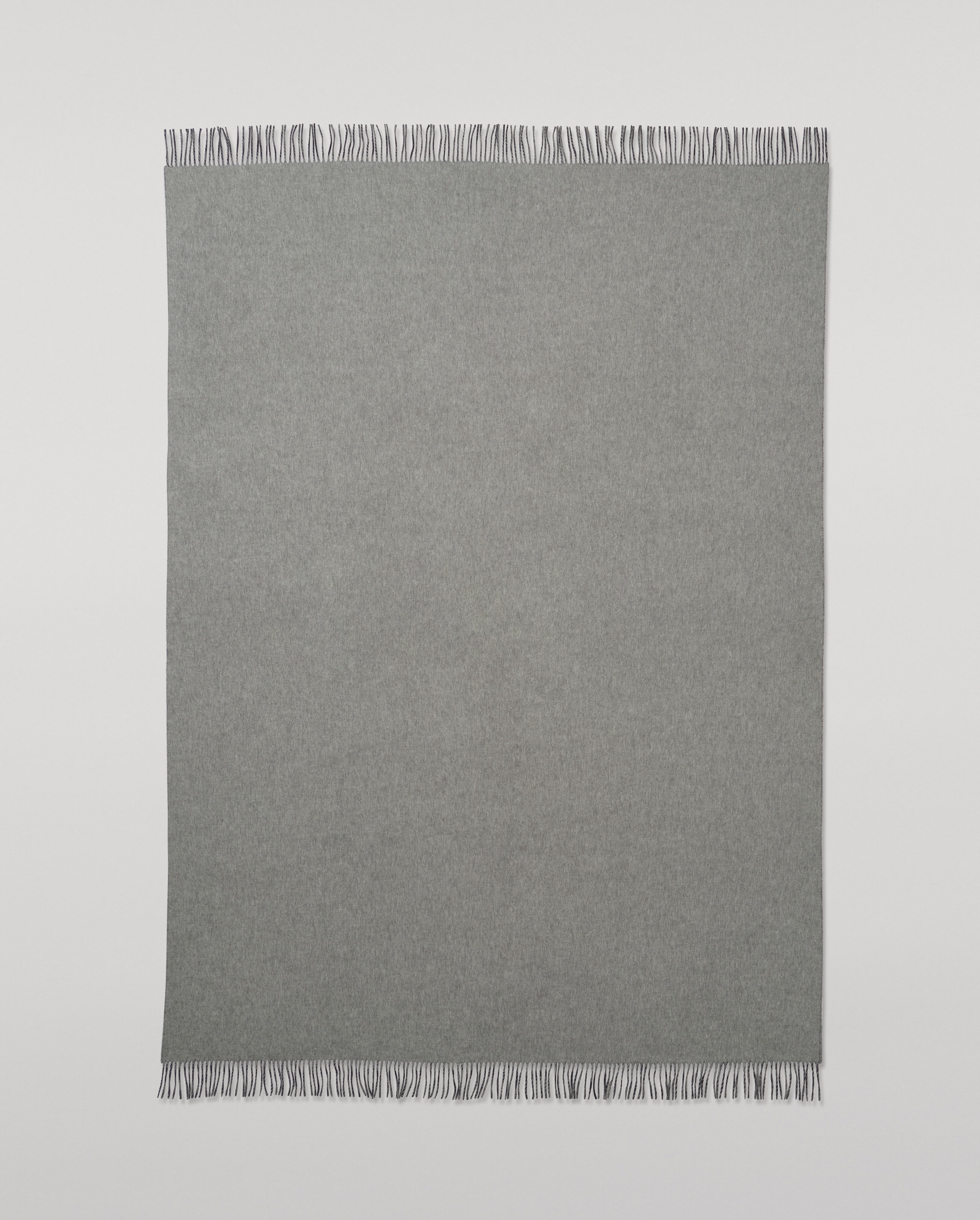 Johnstons of Elgin - Reversible Navy & Light Grey Cashmere Throw