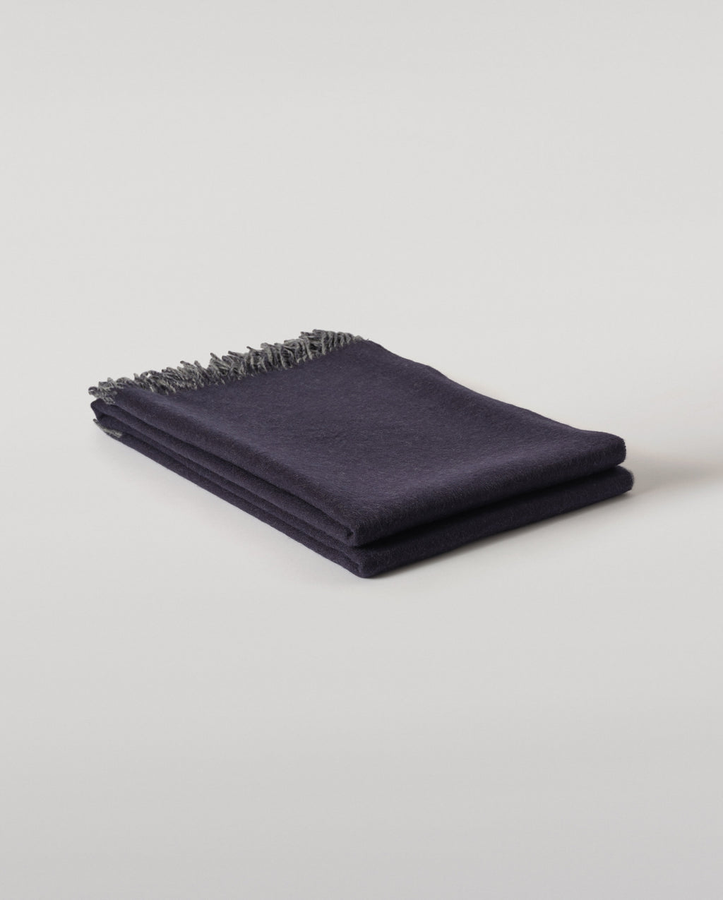 Johnstons of Elgin - Reversible Navy & Light Grey Cashmere Throw