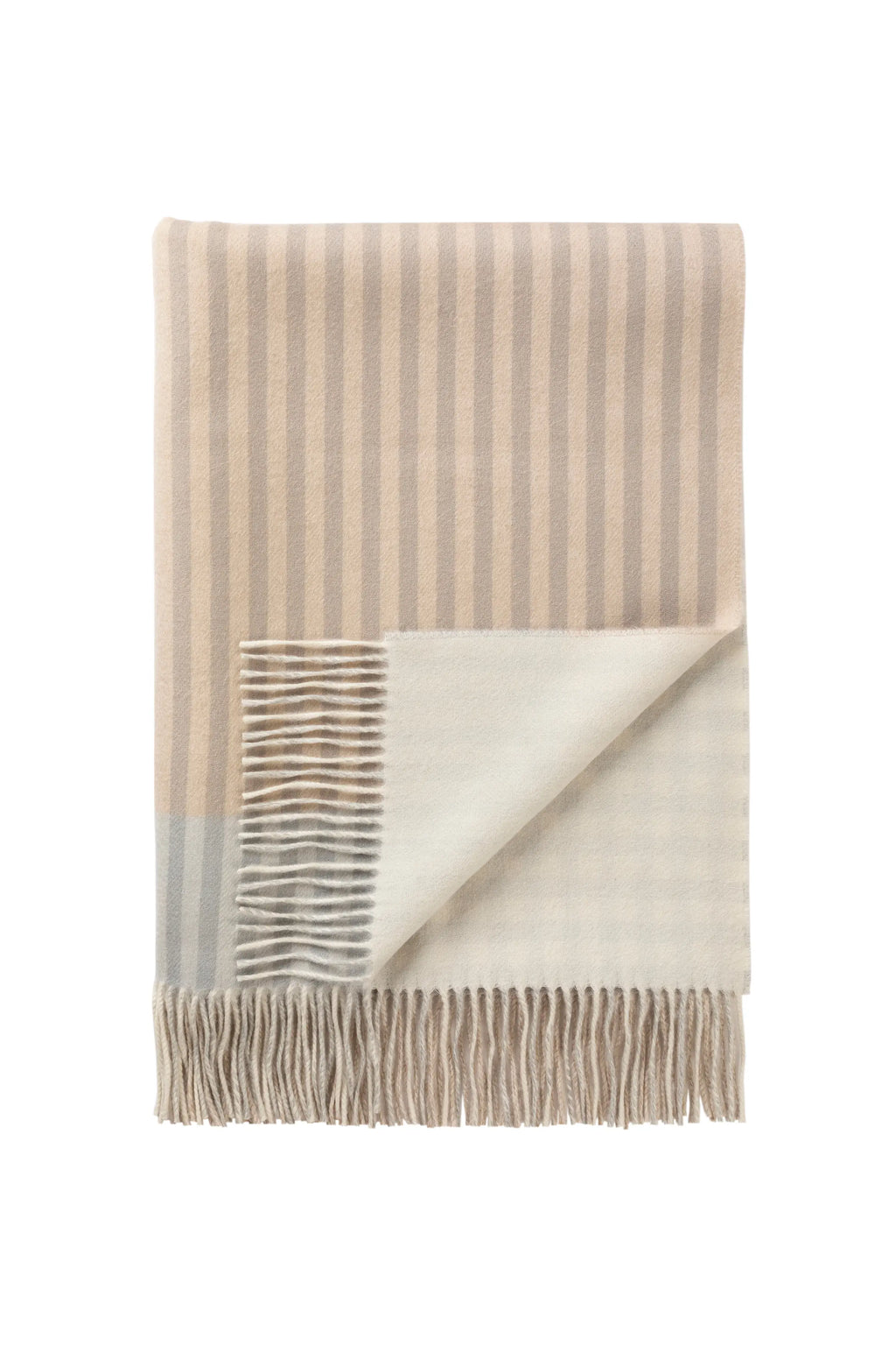 Johnstons of Elgin - Check Reversible Cashmere Throw in Heron