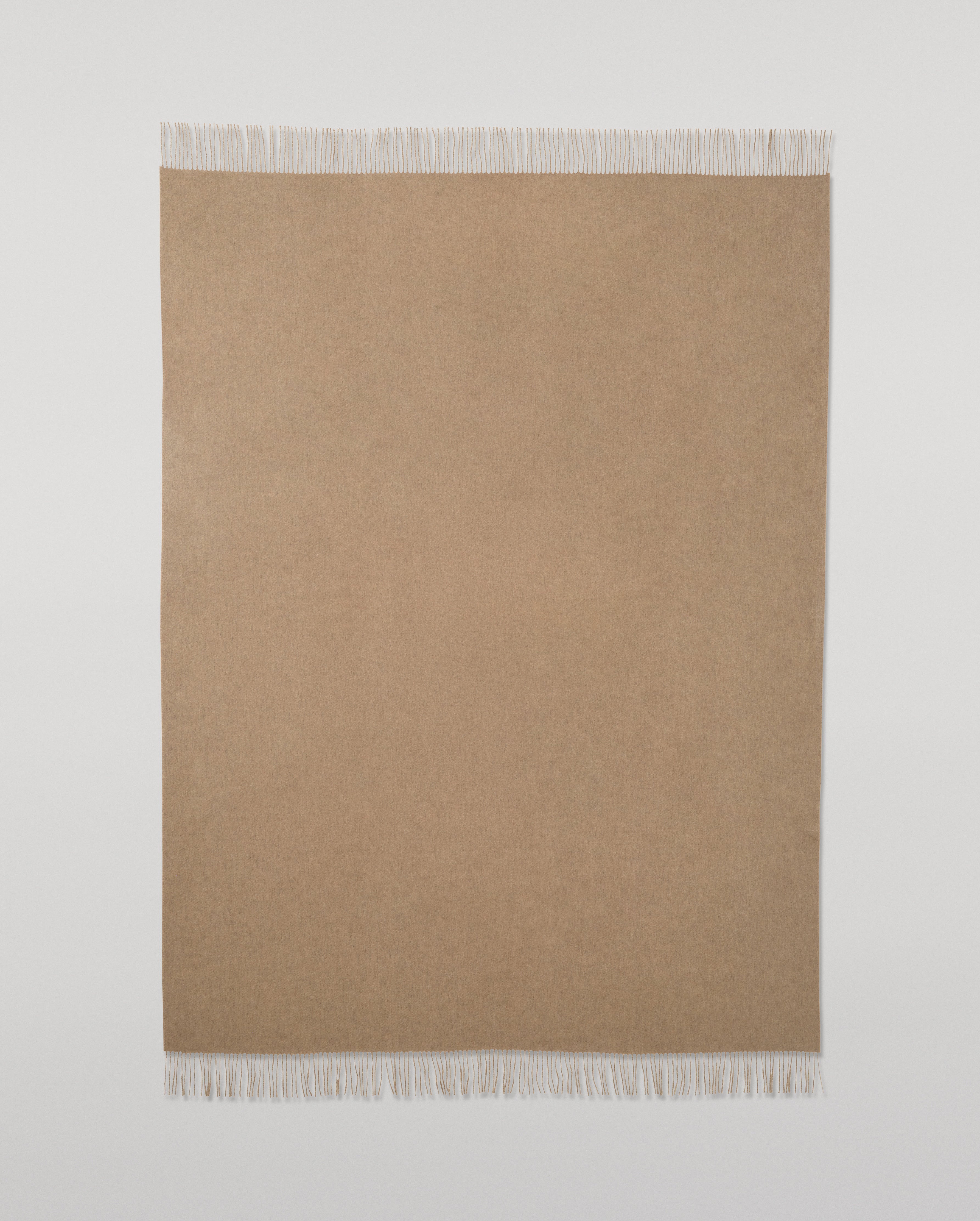 Johnstons of Elgin - Reversible Brown & Natural Cashmere Throw