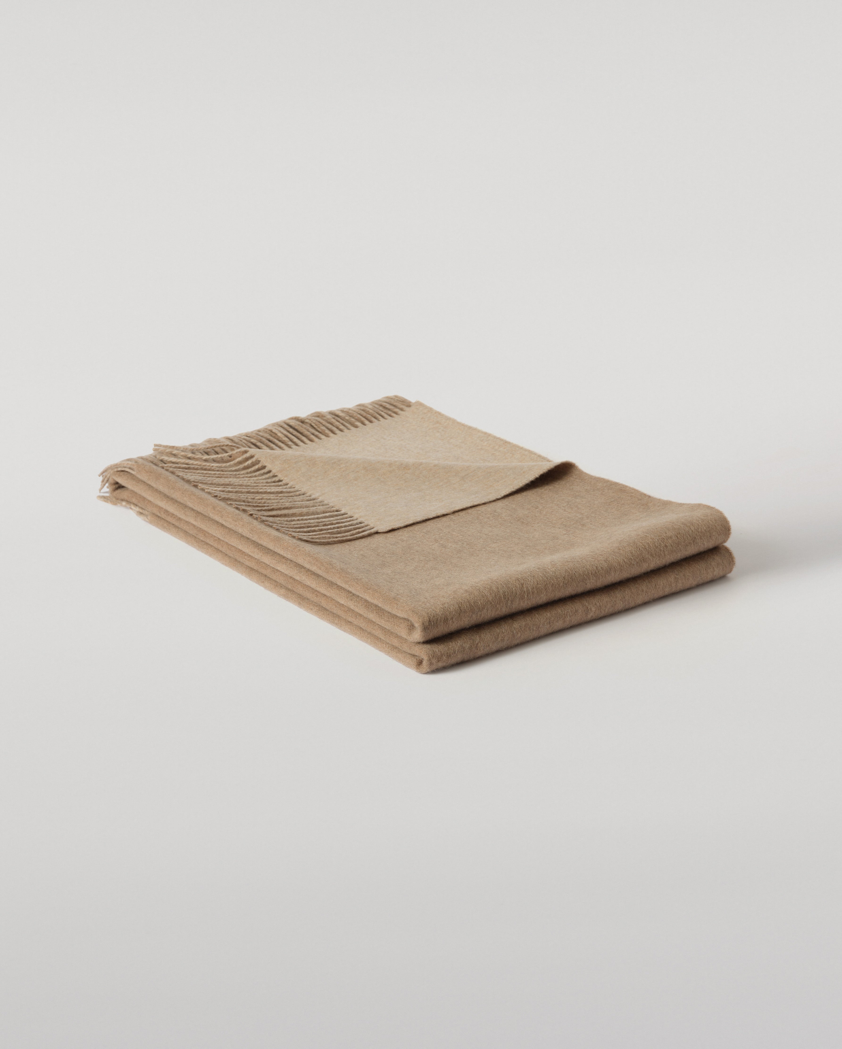 Johnstons of Elgin - Reversible Brown & Natural Cashmere Throw