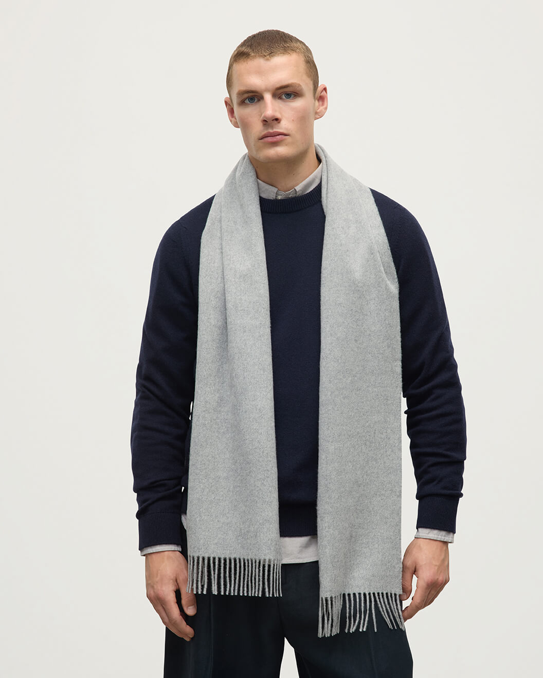 Johnstons of Elgin - Light Grey Cashmere Scarf