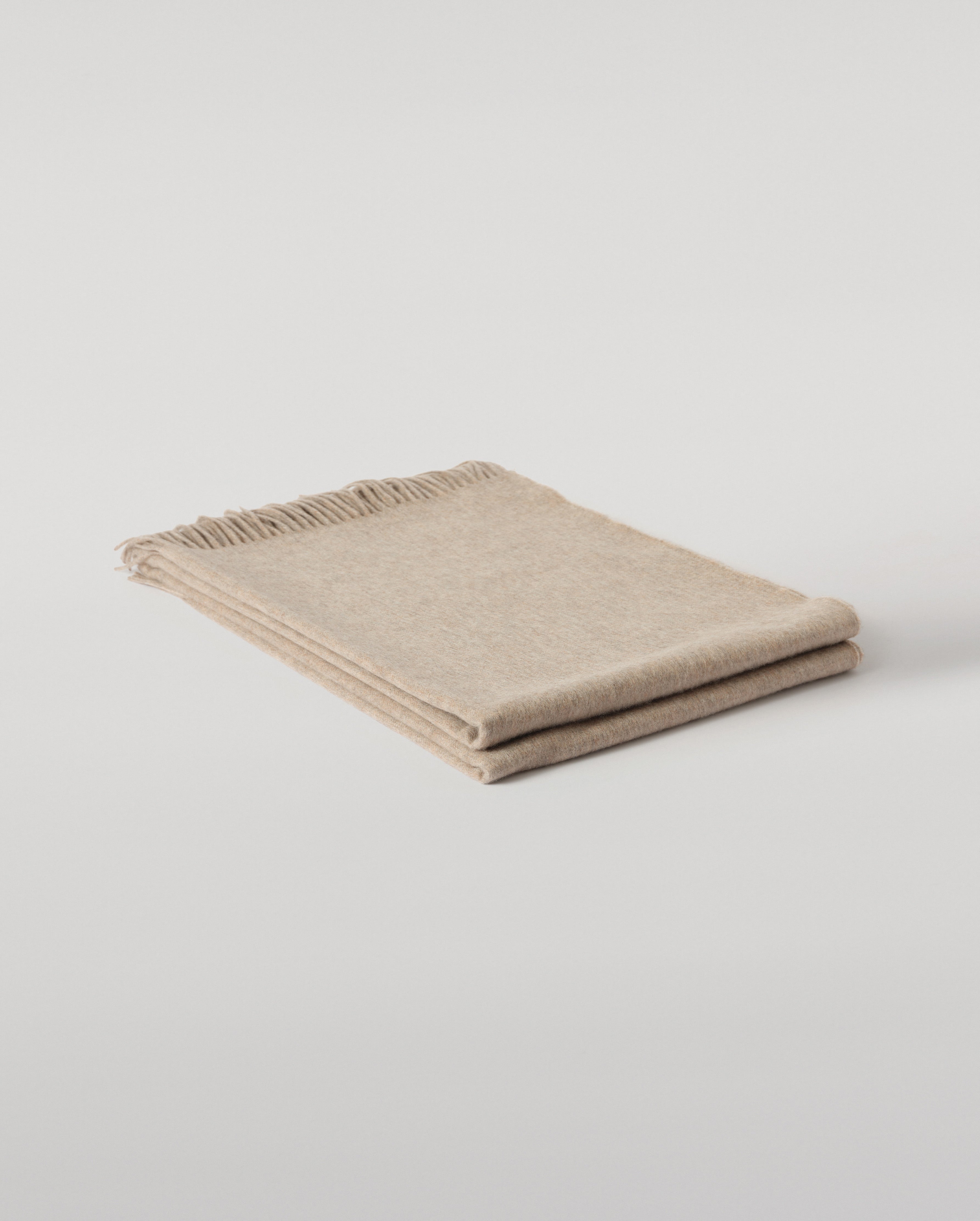 Johnstons of Elgin - Plain Light Brown Cashmere Throw