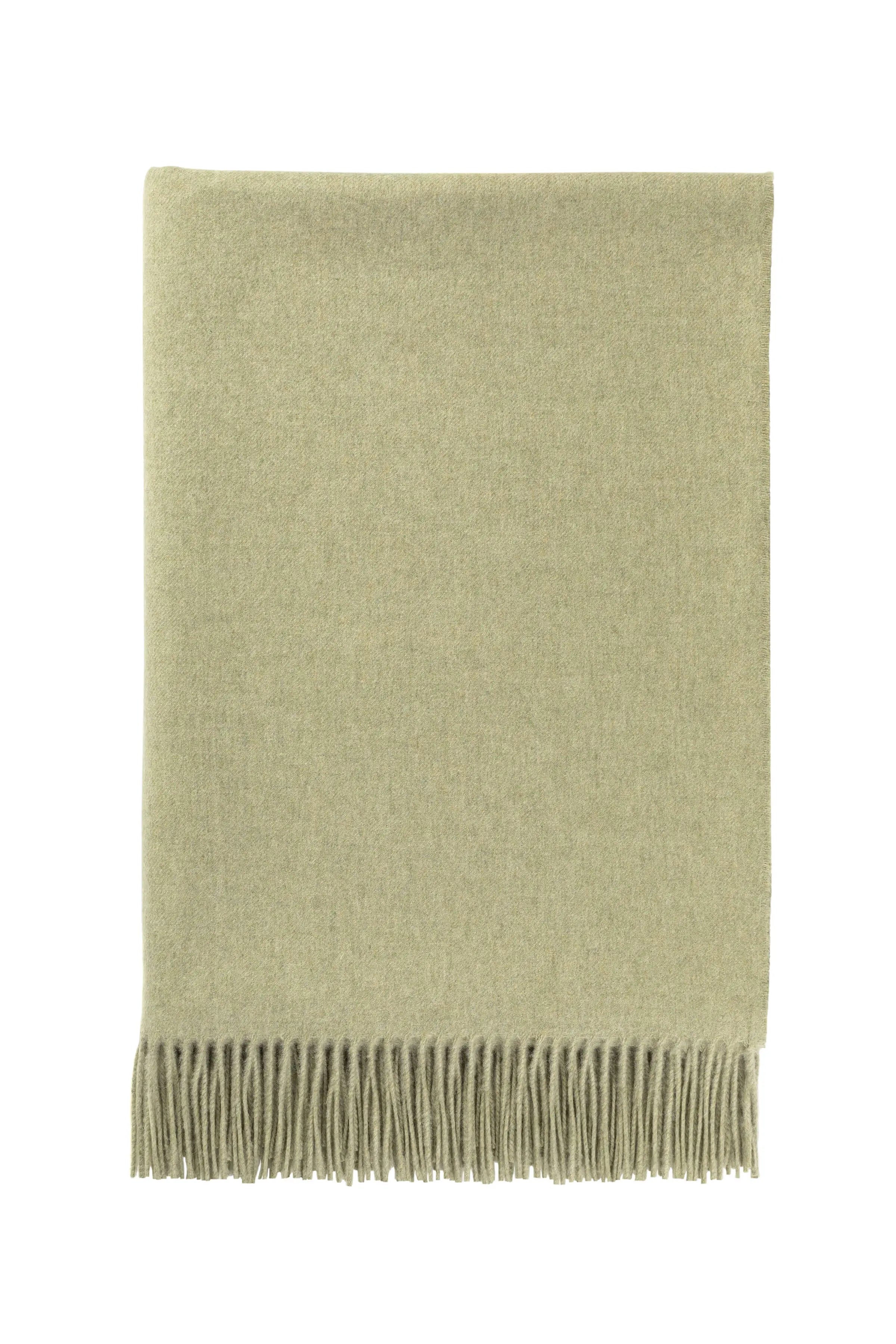 Johnstons of Elgin - Plain Cashmere Throw in Fern Green