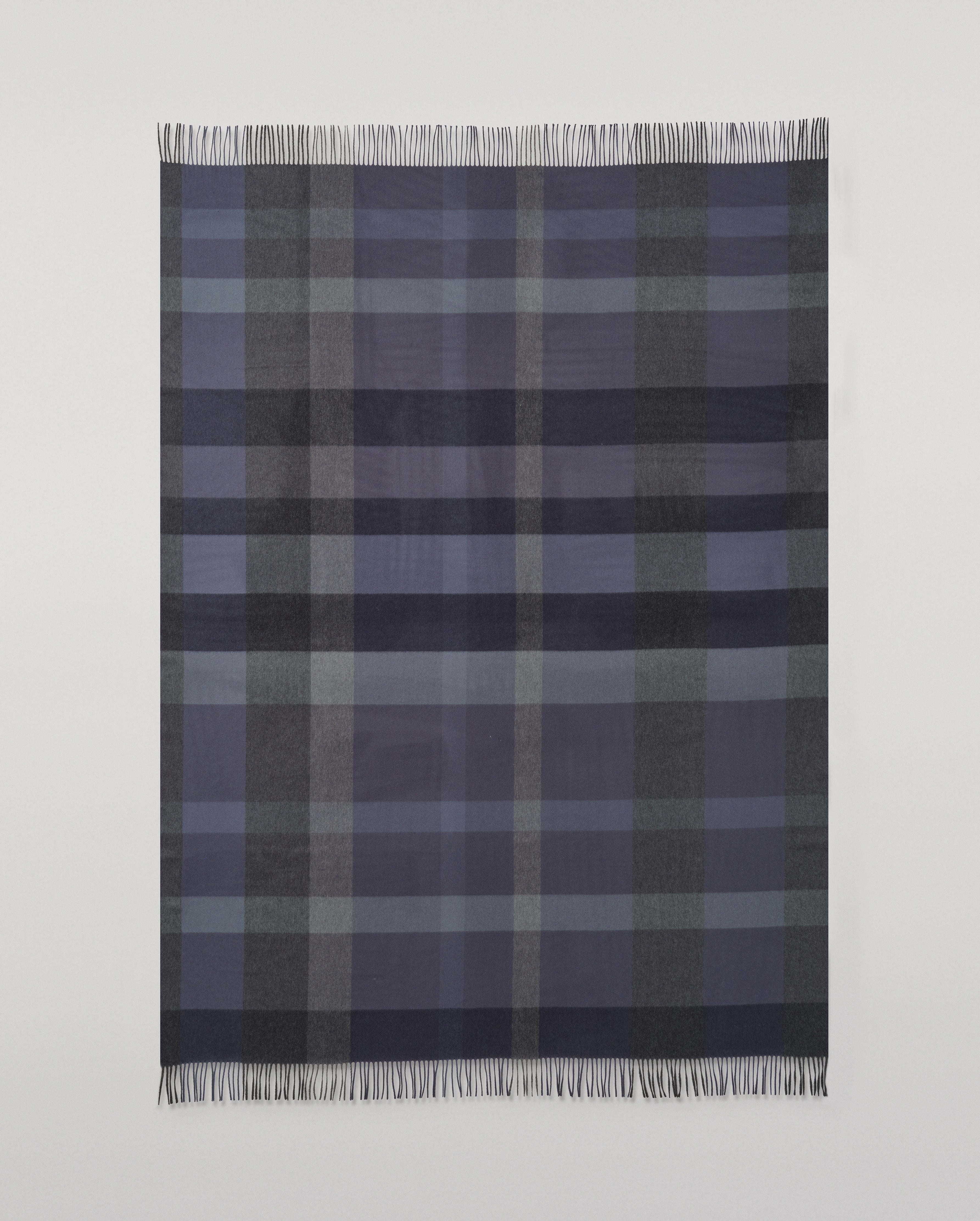 Johnstons of Elgin - Umbra Blue Cashmere Plaid Throw