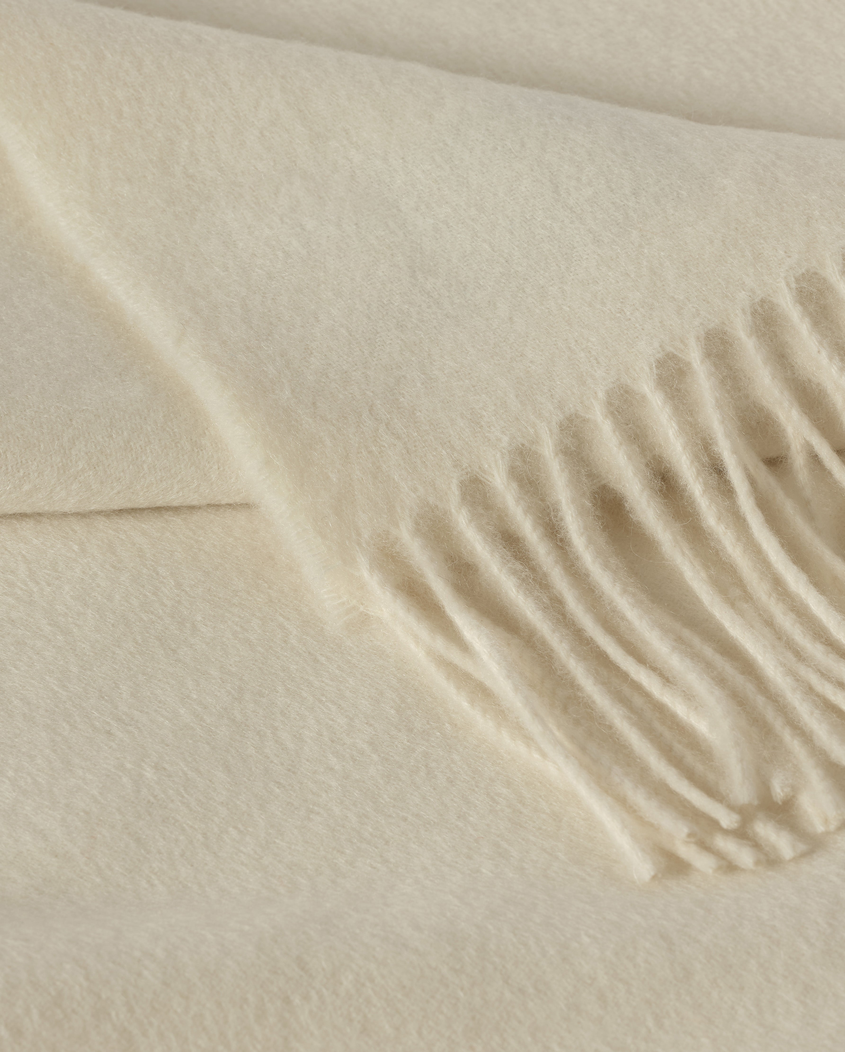 Johnstons of Elgin - Plain White Cashmere Throw