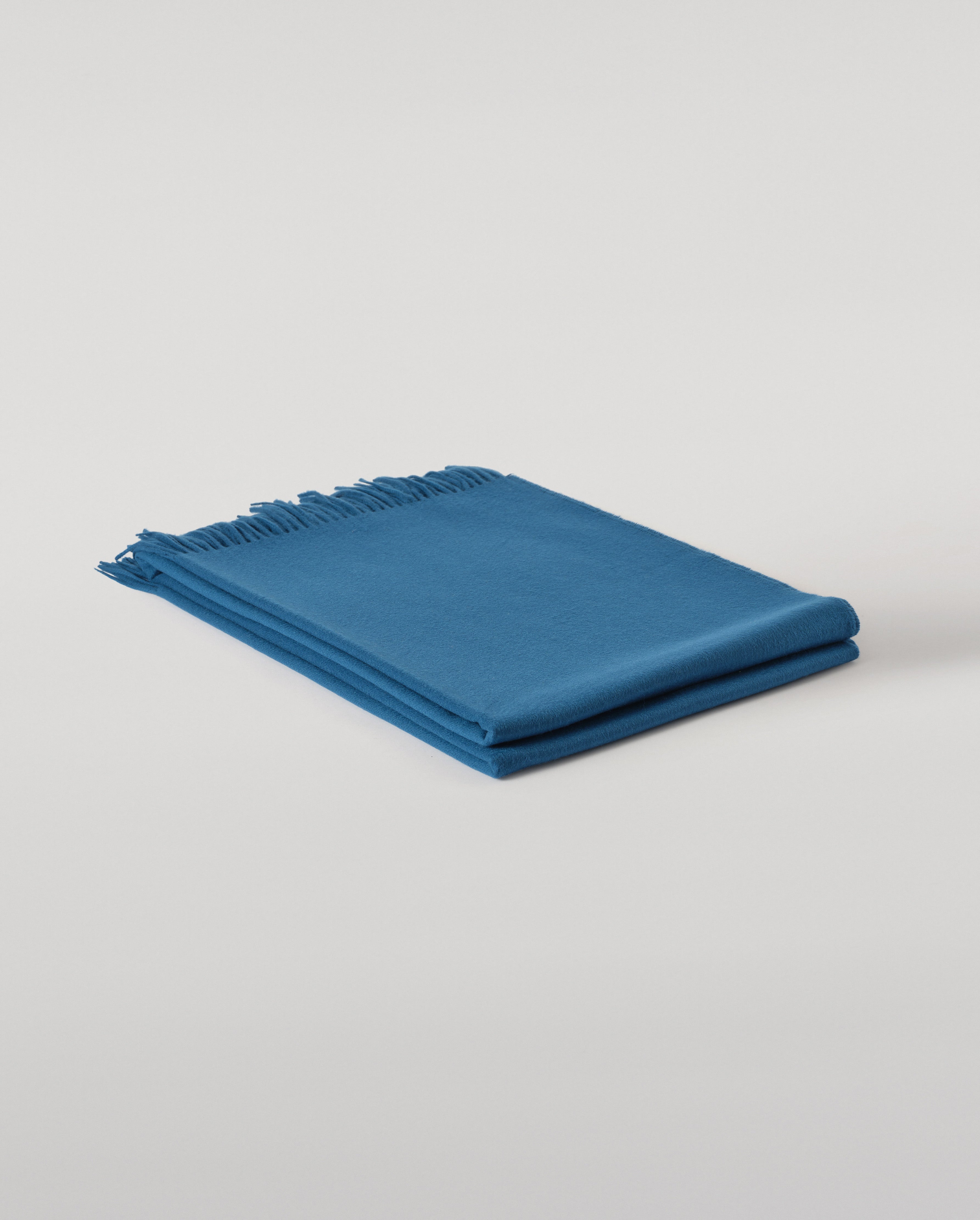 Johnstons of Elgin - Plain Blue Cashmere Throw