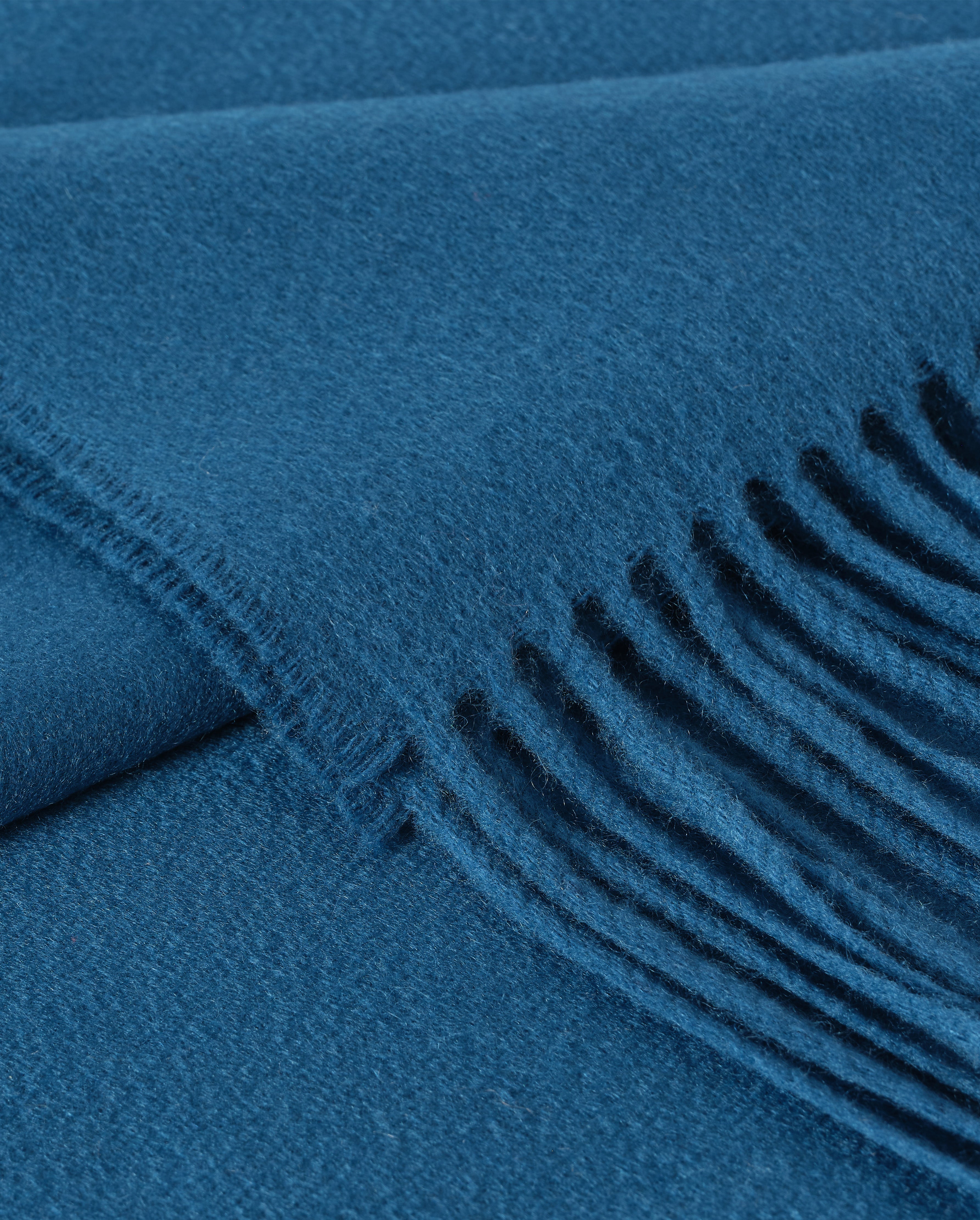 Johnstons of Elgin - Plain Blue Cashmere Throw