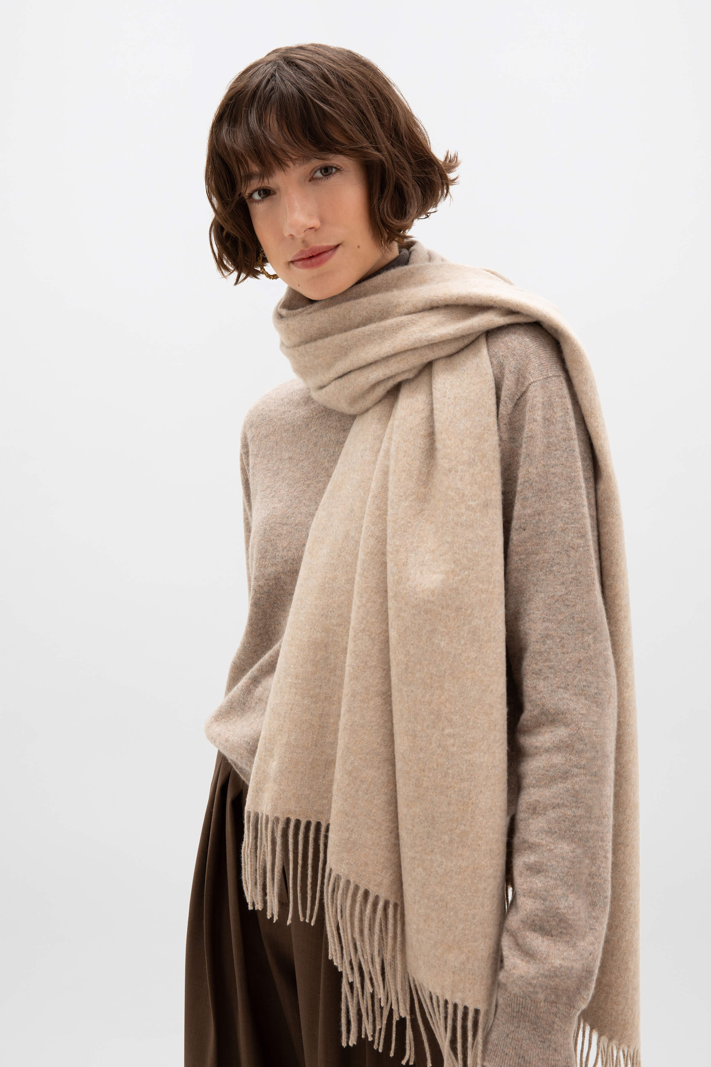 Johnstons of Elgin - Oatmeal Cashmere Stole
