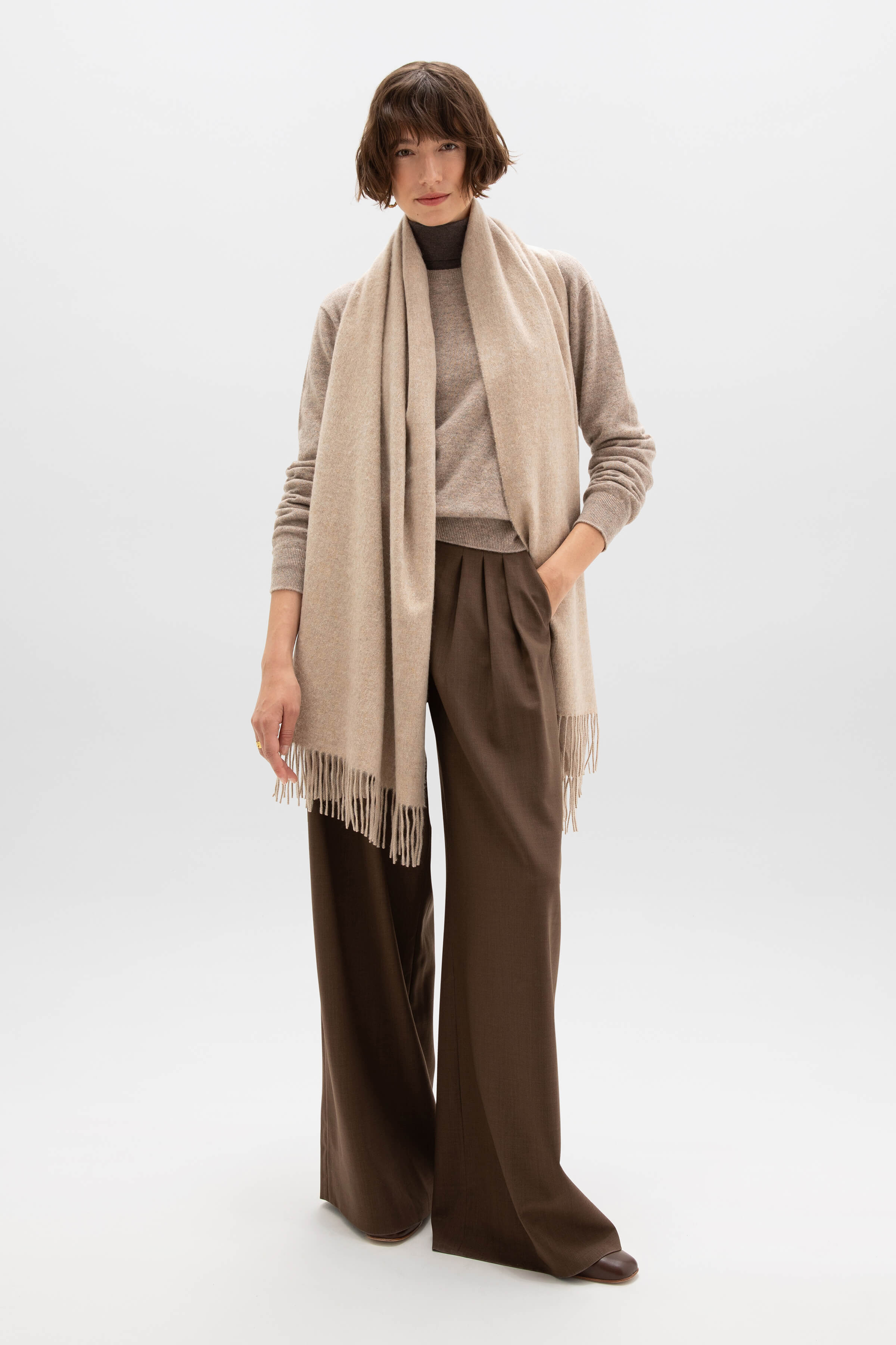 Johnstons of Elgin - Oatmeal Cashmere Stole