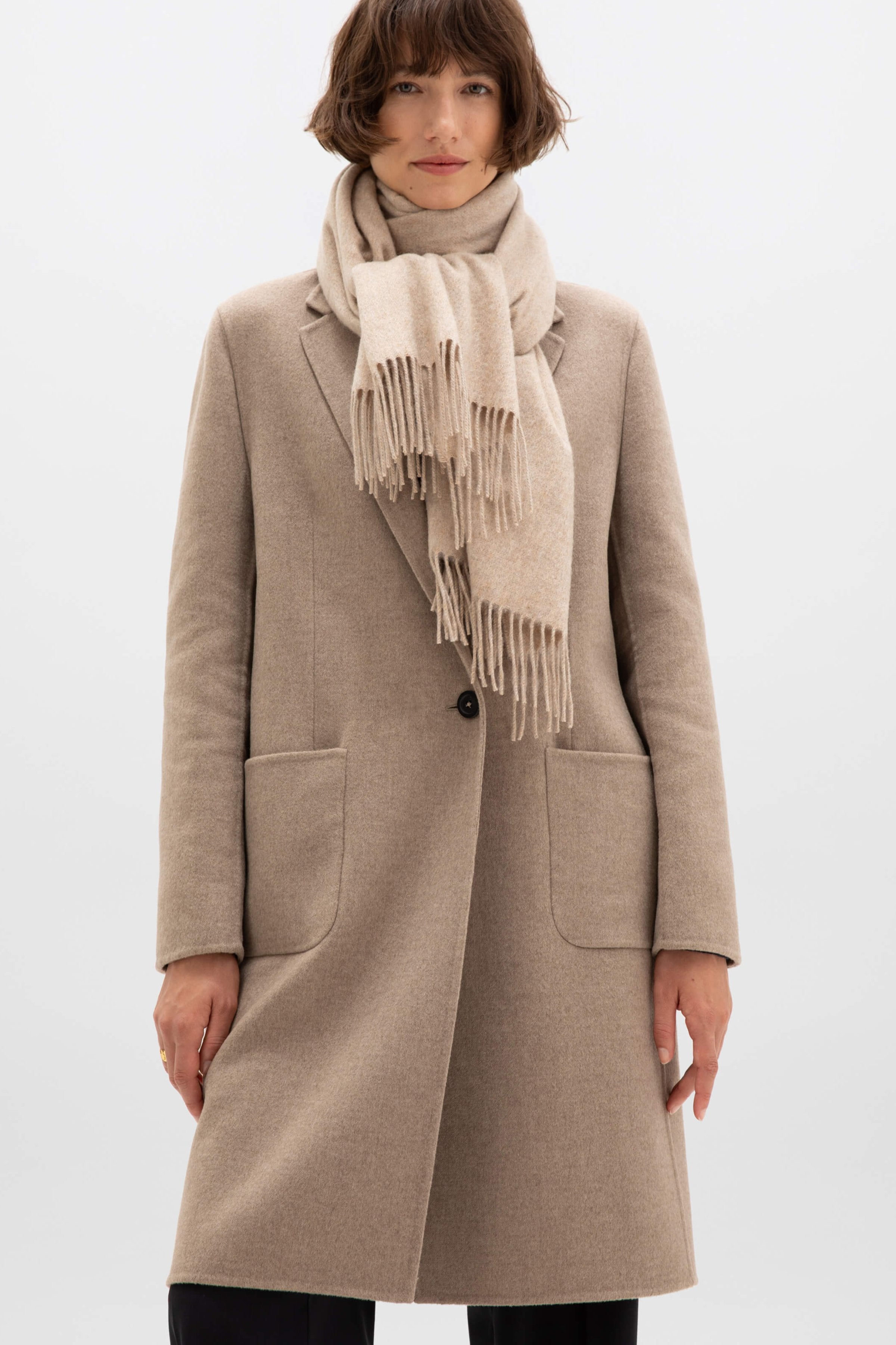 Johnstons of Elgin - Classic Light Brown Cashmere Coat