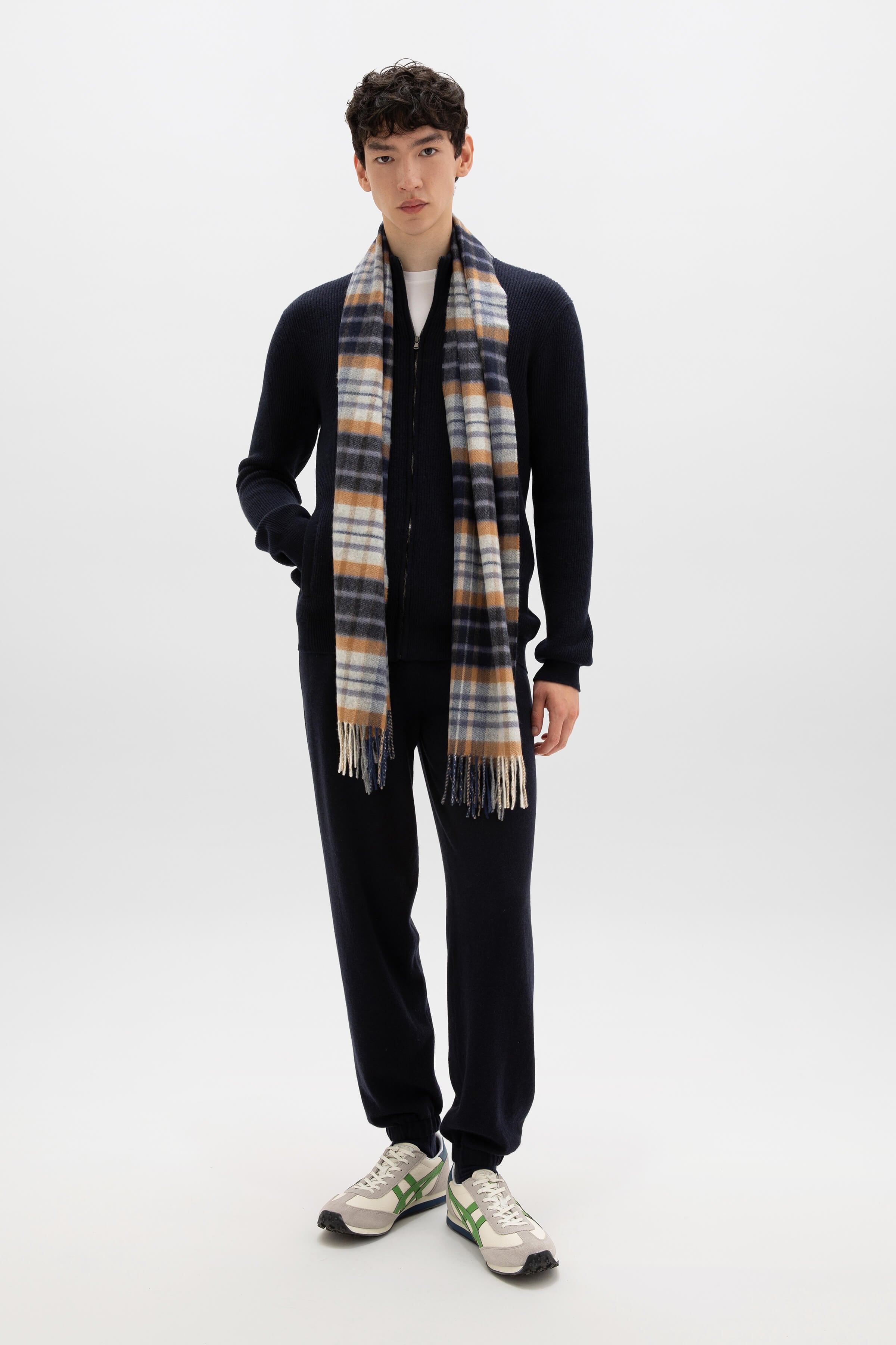 Johnstons of Elgin - House Check Wide Cashmere Scarf