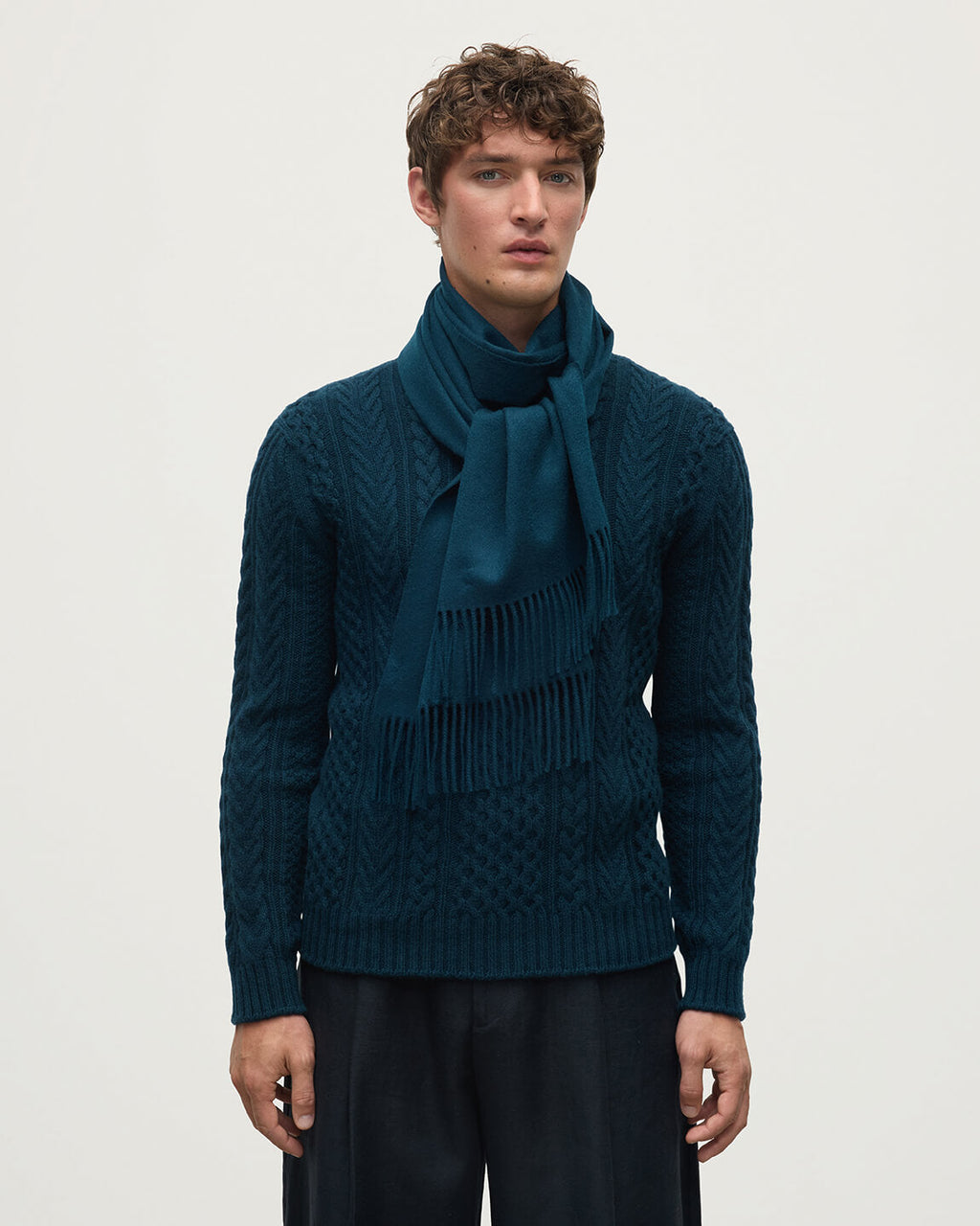 Johnstons of Elgin - Bottle Green Wide Cashmere Scarf