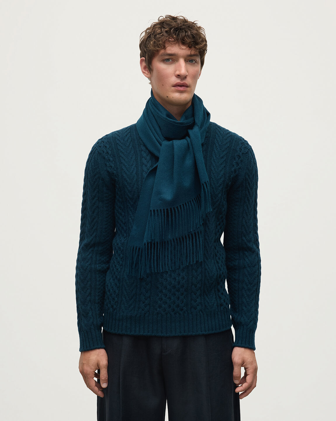 Johnstons of Elgin - Bottle Green Wide Cashmere Scarf