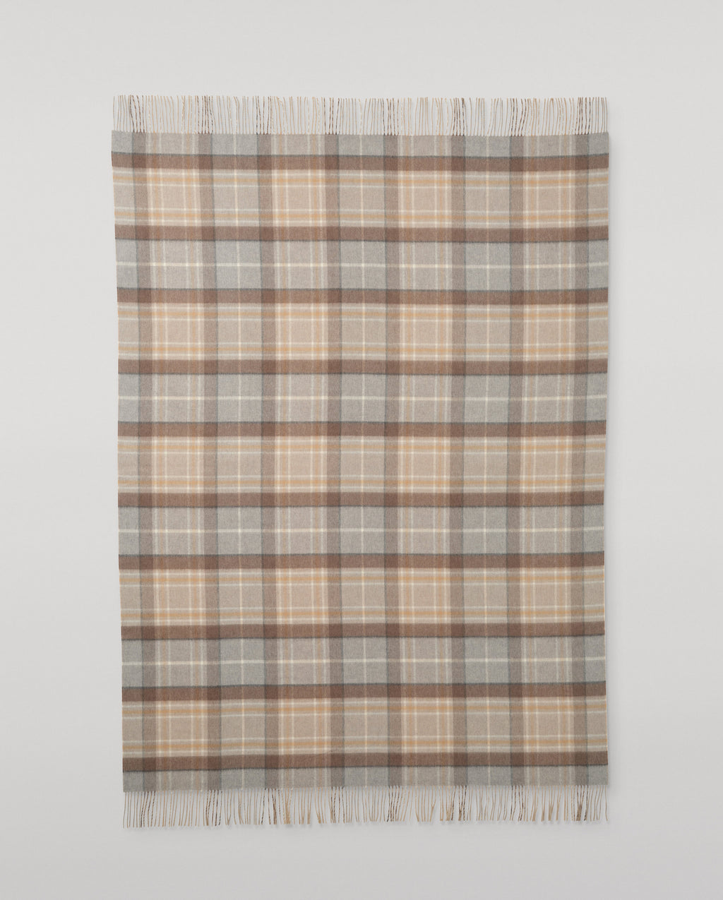 Johnstons of Elgin - Recycled Cashmere Throw in Natural MacKellar