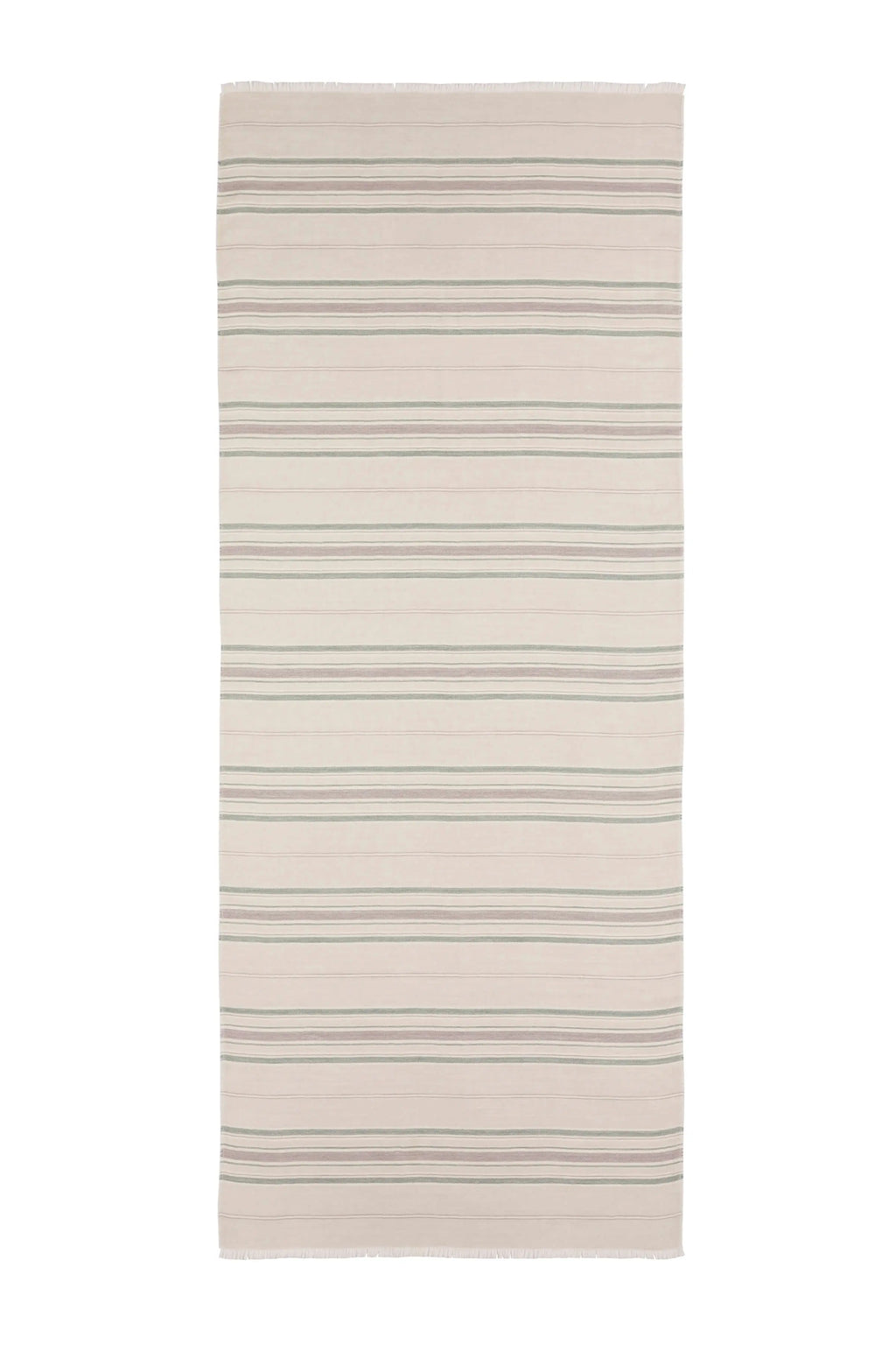 Johnstons of Elgin - Lightweight Stripy Natural Cashmere Scarf