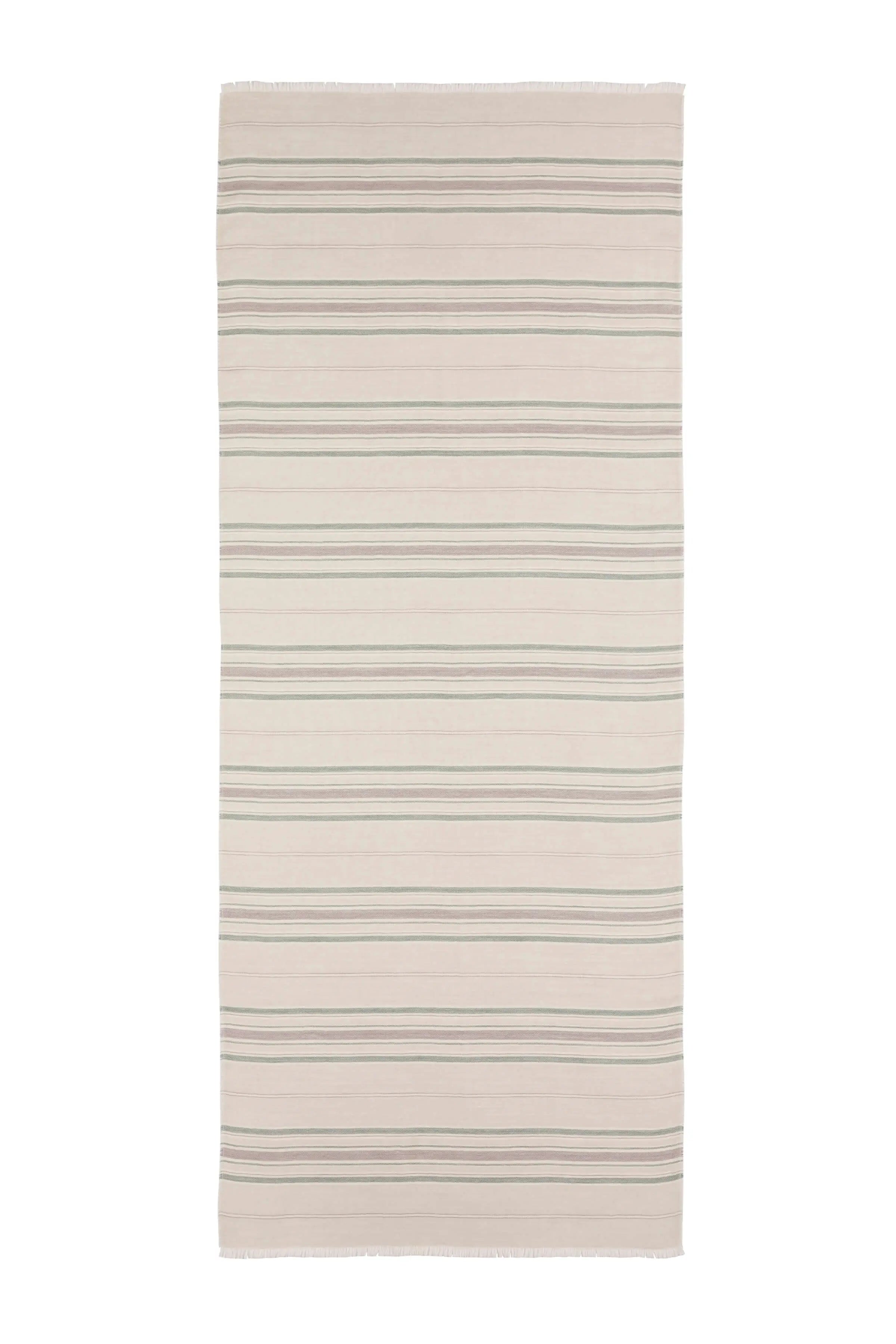 Johnstons of Elgin - Lightweight Stripy Natural Cashmere Scarf