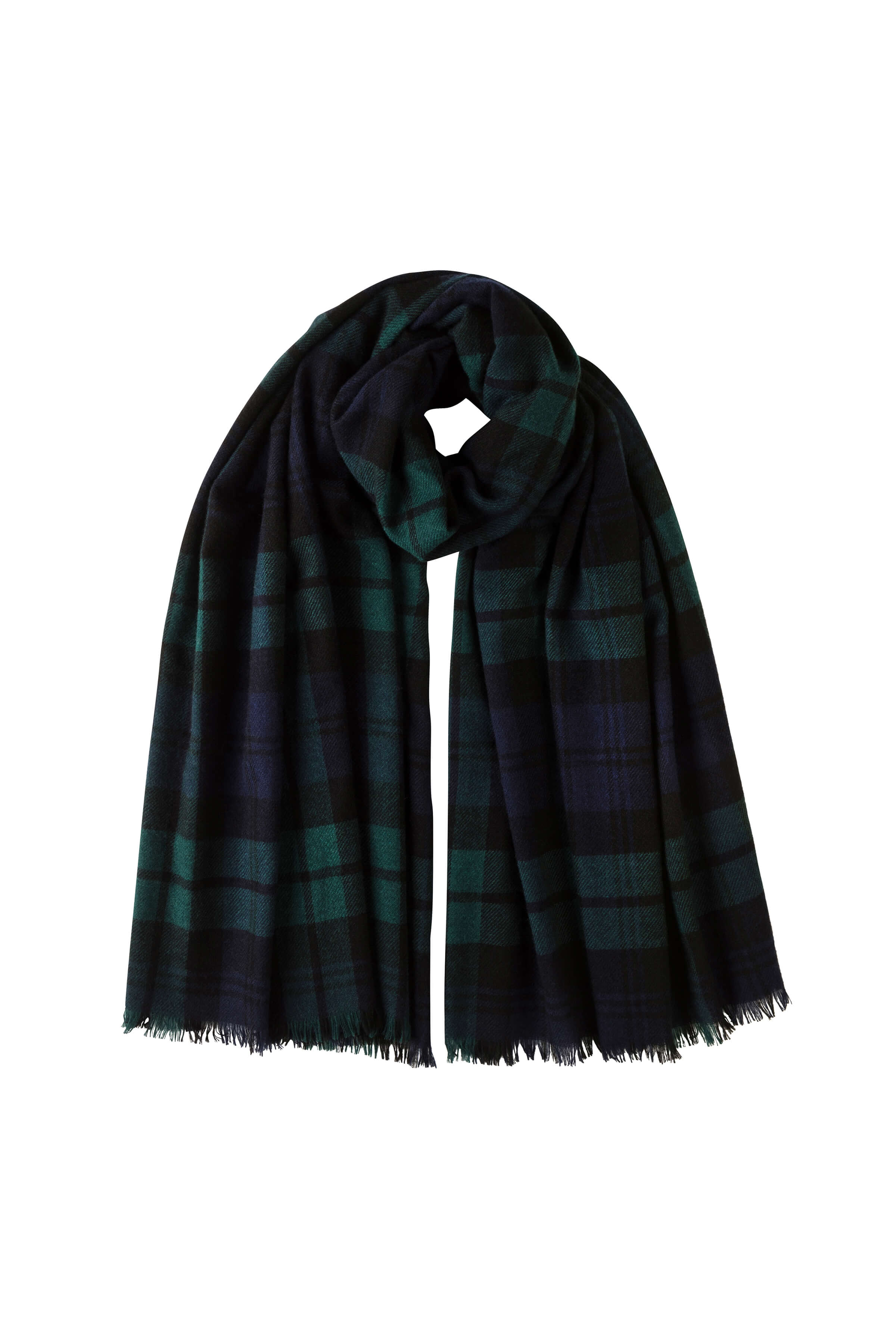 Johnstons of Elgin - Lightweight Cashmere Black Watch Tartan Stole