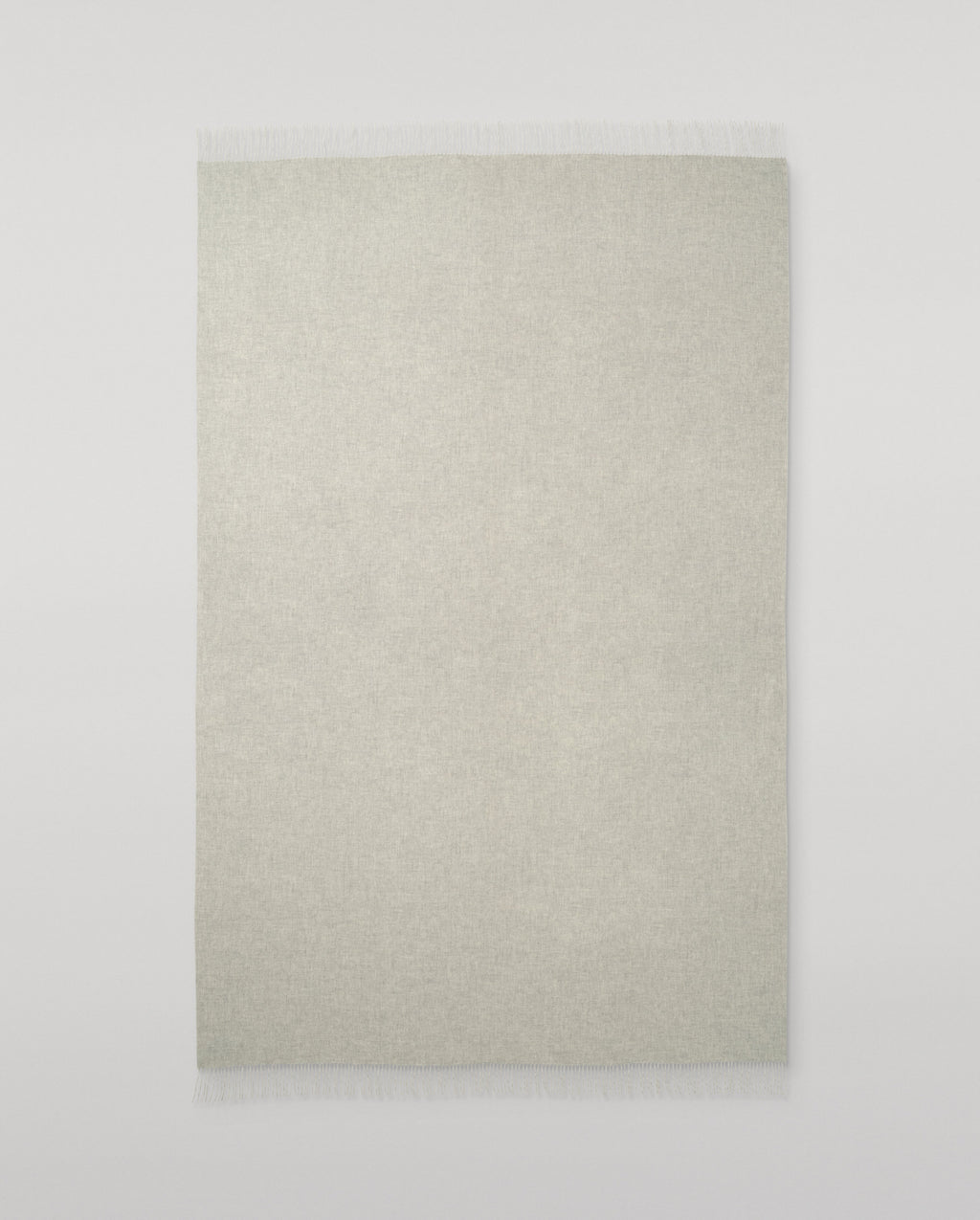 Johnstons of Elgin - Reversible Light Grey & White Cashmere Bed Throw