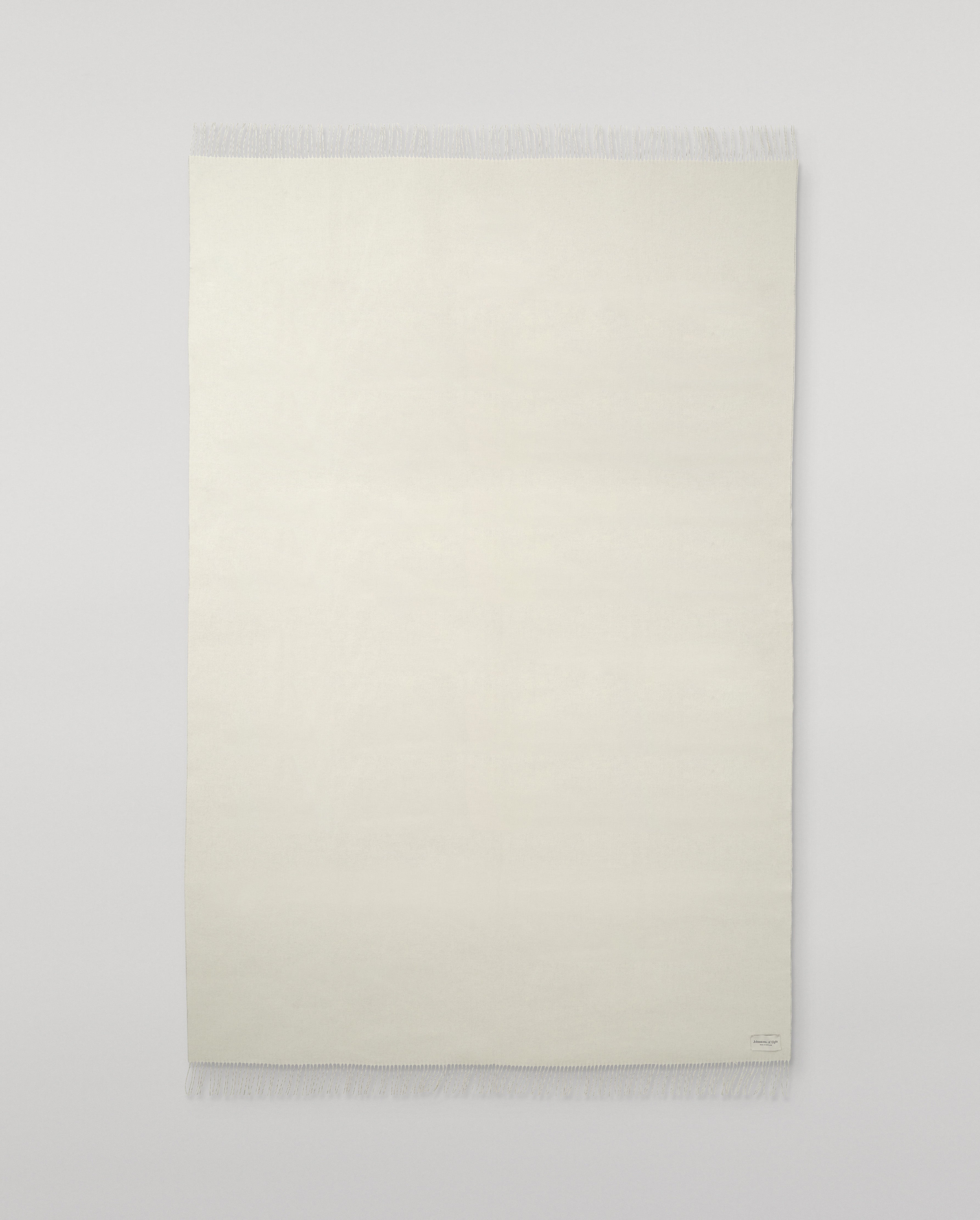 Johnstons of Elgin - Reversible Light Grey & White Cashmere Bed Throw
