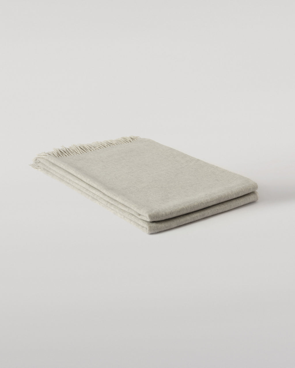 Johnstons of Elgin - Reversible Light Grey & White Cashmere Bed Throw