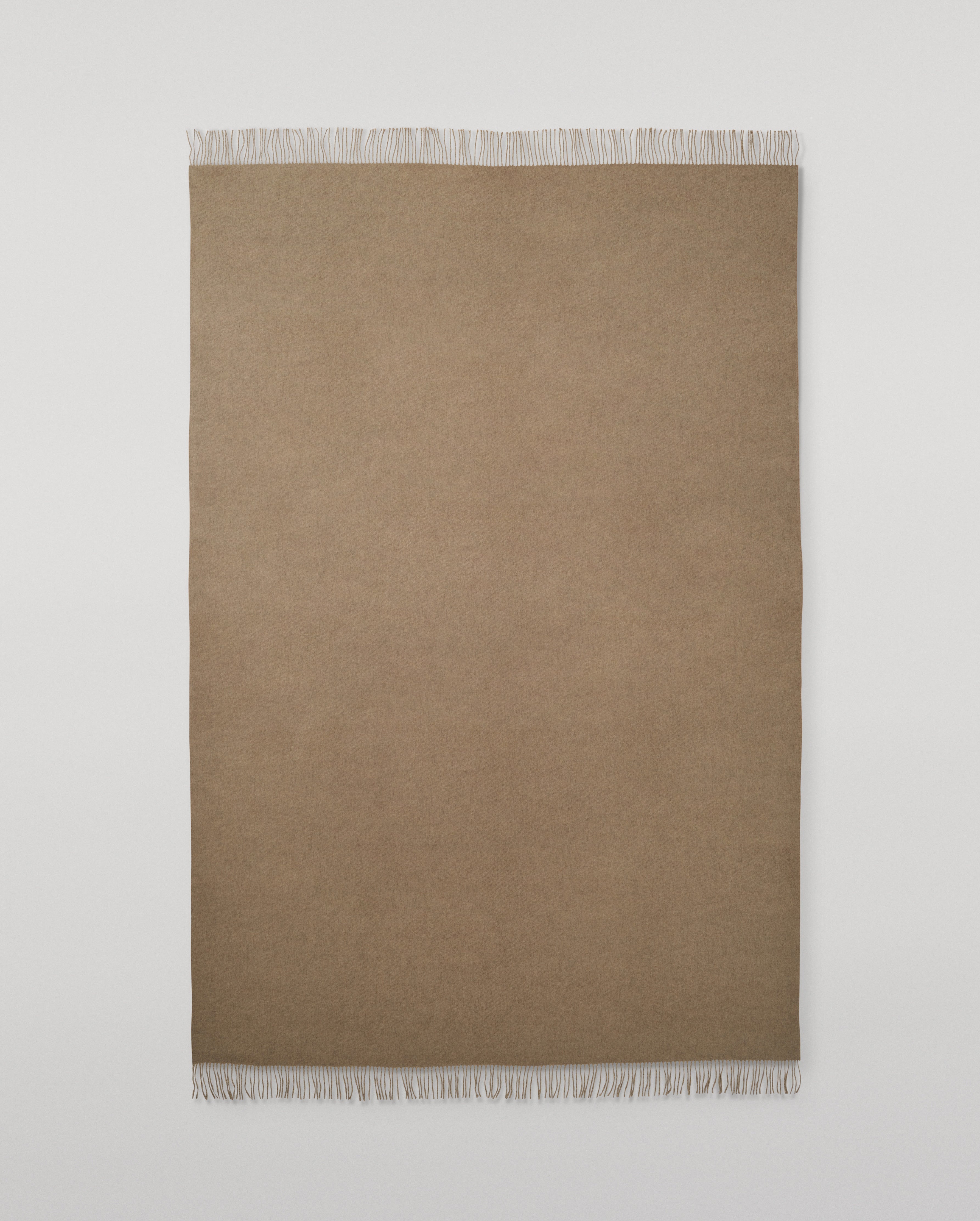 Johnstons of Elgin - Reversible Brown & Natural Cashmere Bed Throw