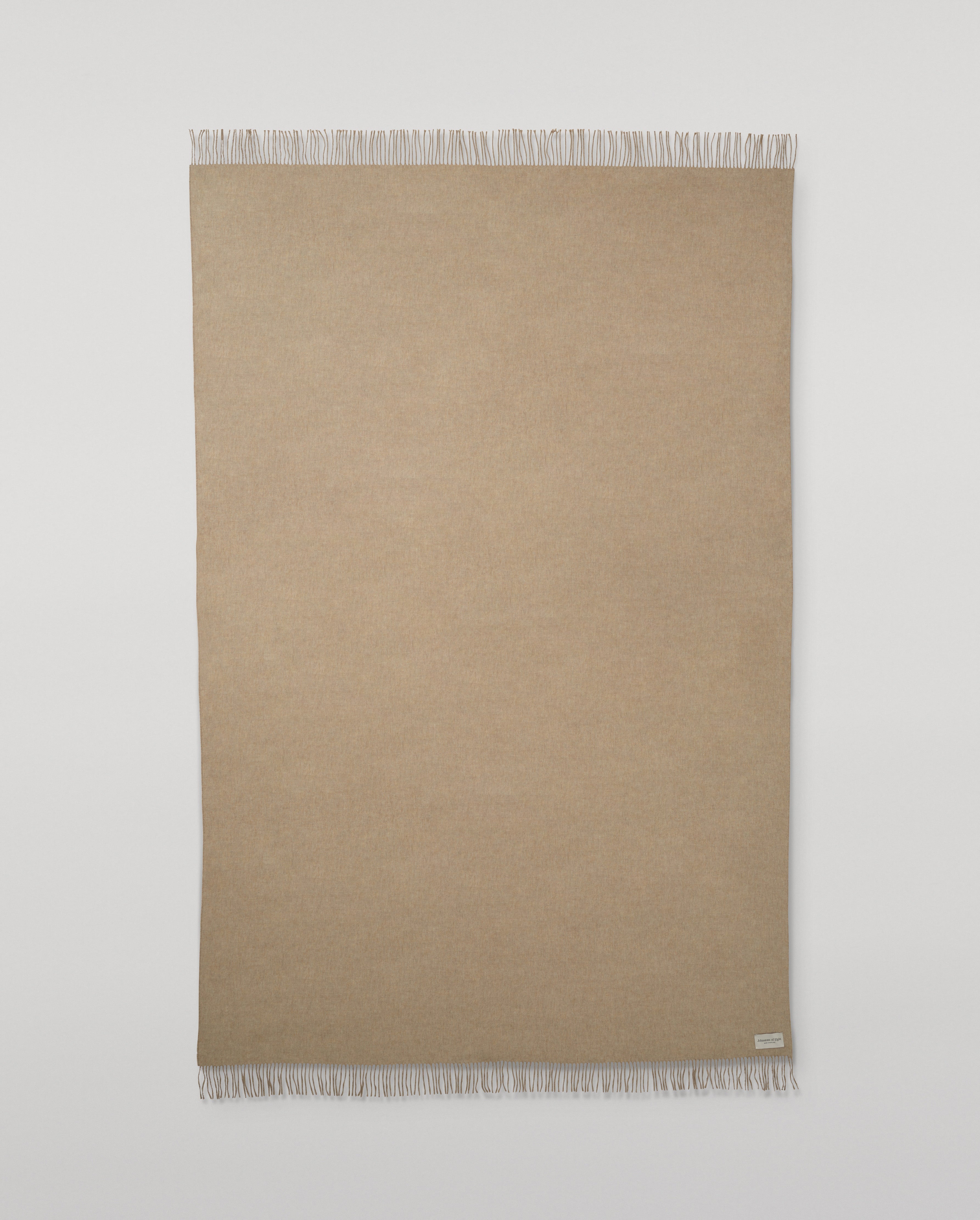 Johnstons of Elgin - Reversible Brown & Natural Cashmere Bed Throw