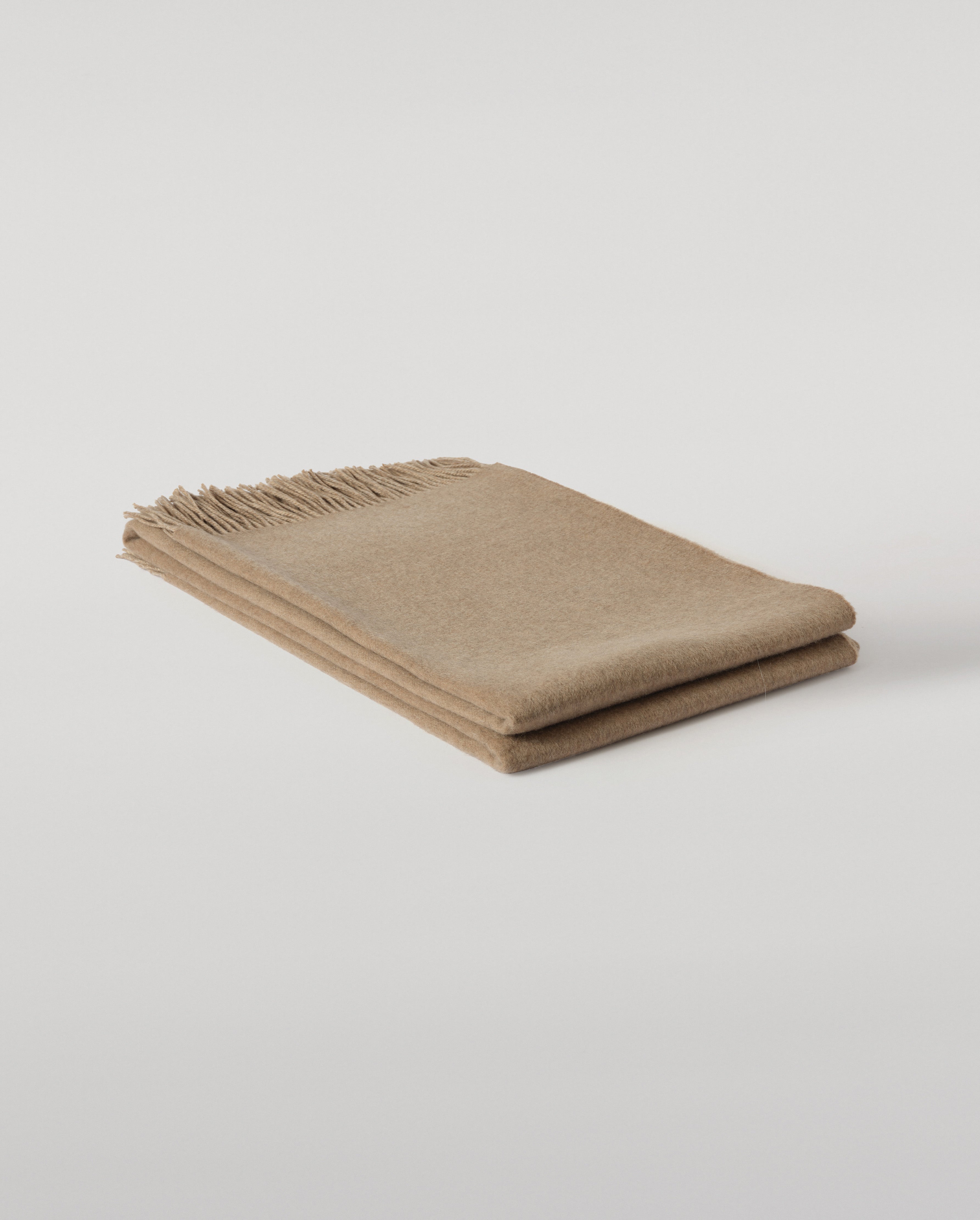 Johnstons of Elgin - Reversible Brown & Natural Cashmere Bed Throw