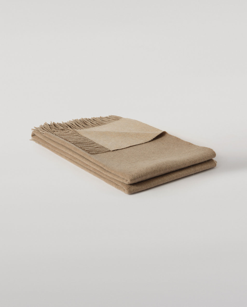 Johnstons of Elgin - Reversible Brown & Natural Cashmere Bed Throw