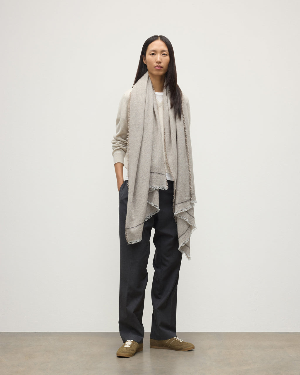 Johnstons of Elgin - Usan Natural Cashmere Scarf