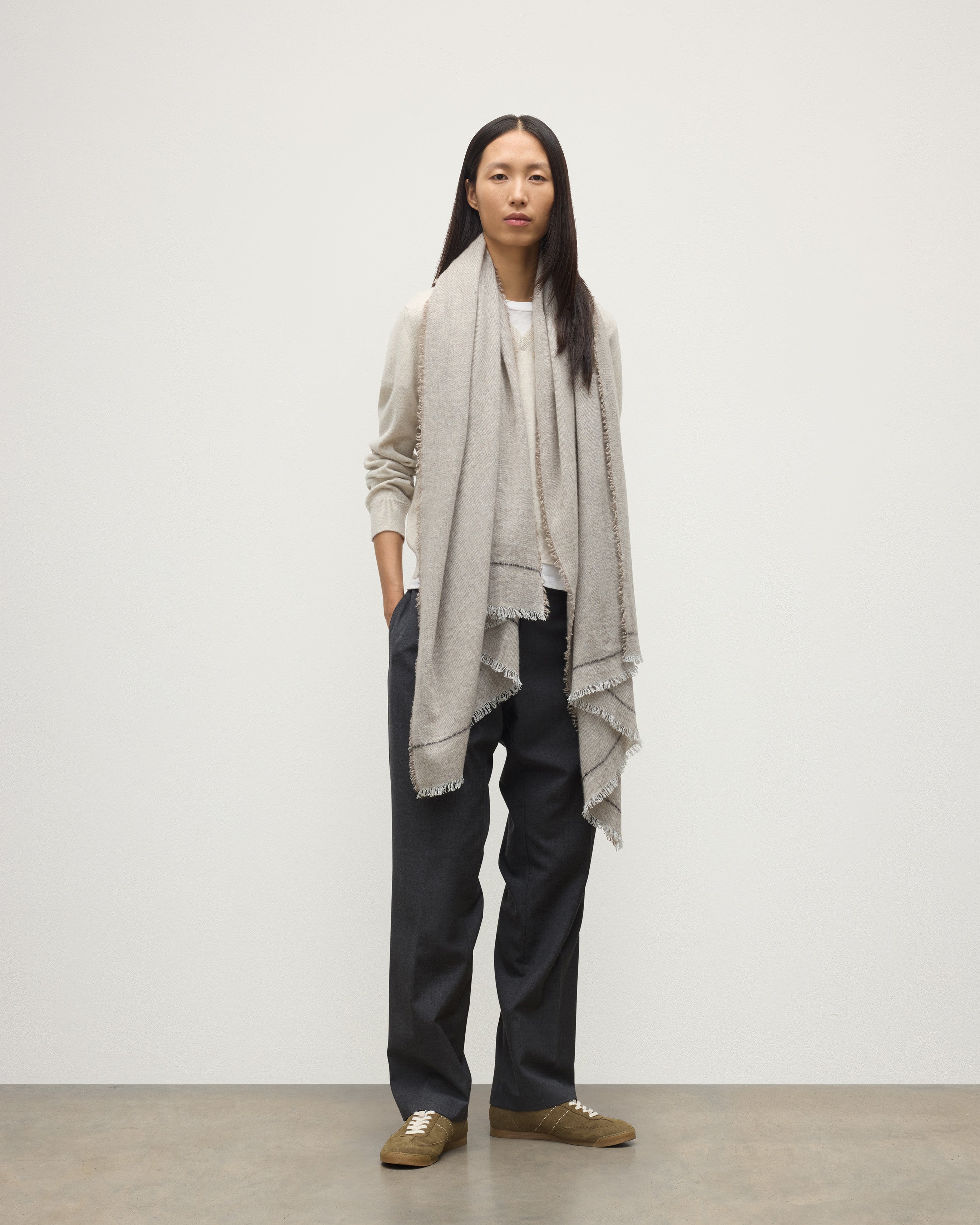 Johnstons of Elgin - Usan Natural Cashmere Scarf
