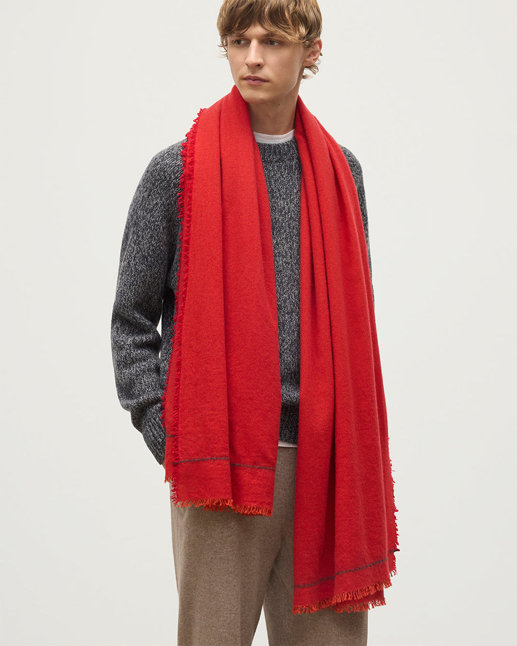 Johnstons of Elgin - Usan Red Cashmere Scarf