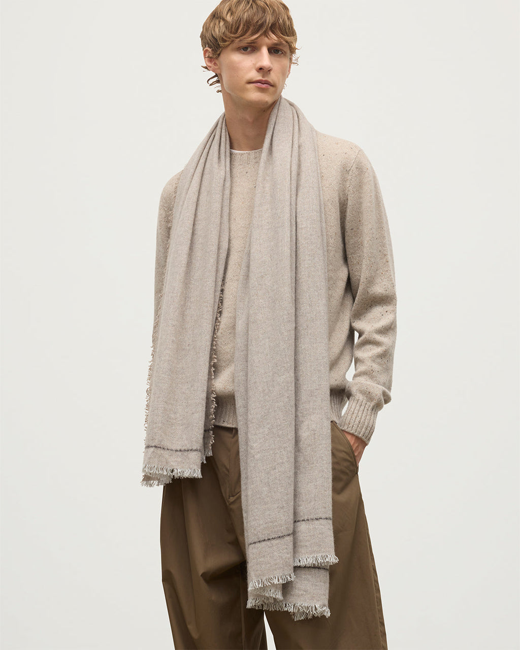 Johnstons of Elgin - Usan Natural Cashmere Scarf