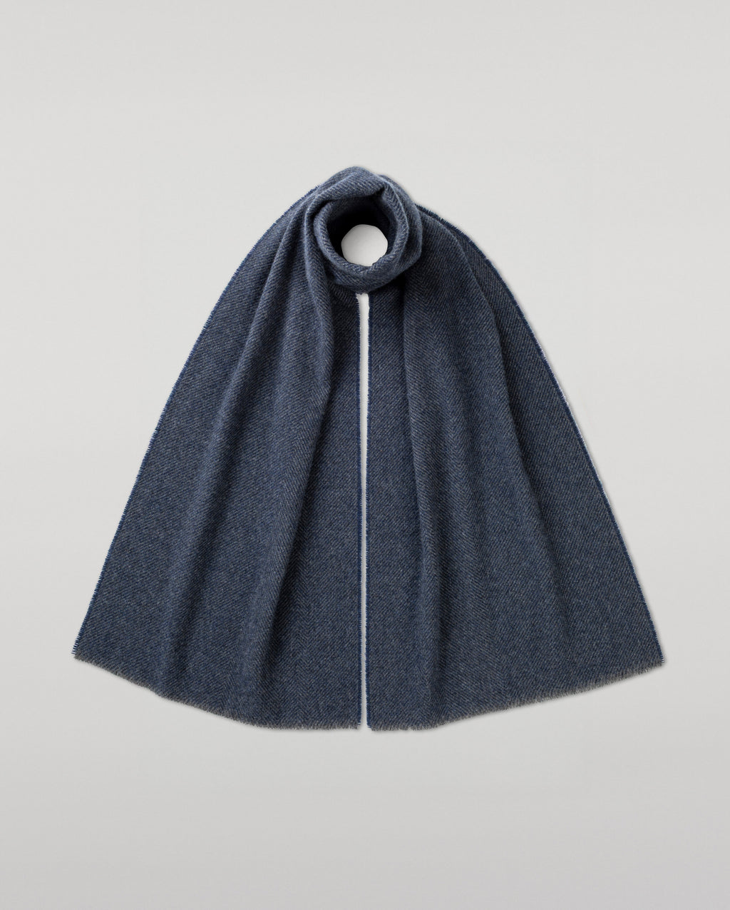 Johnstons of Elgin - Mountain Twill Blue Cashmere Scarf