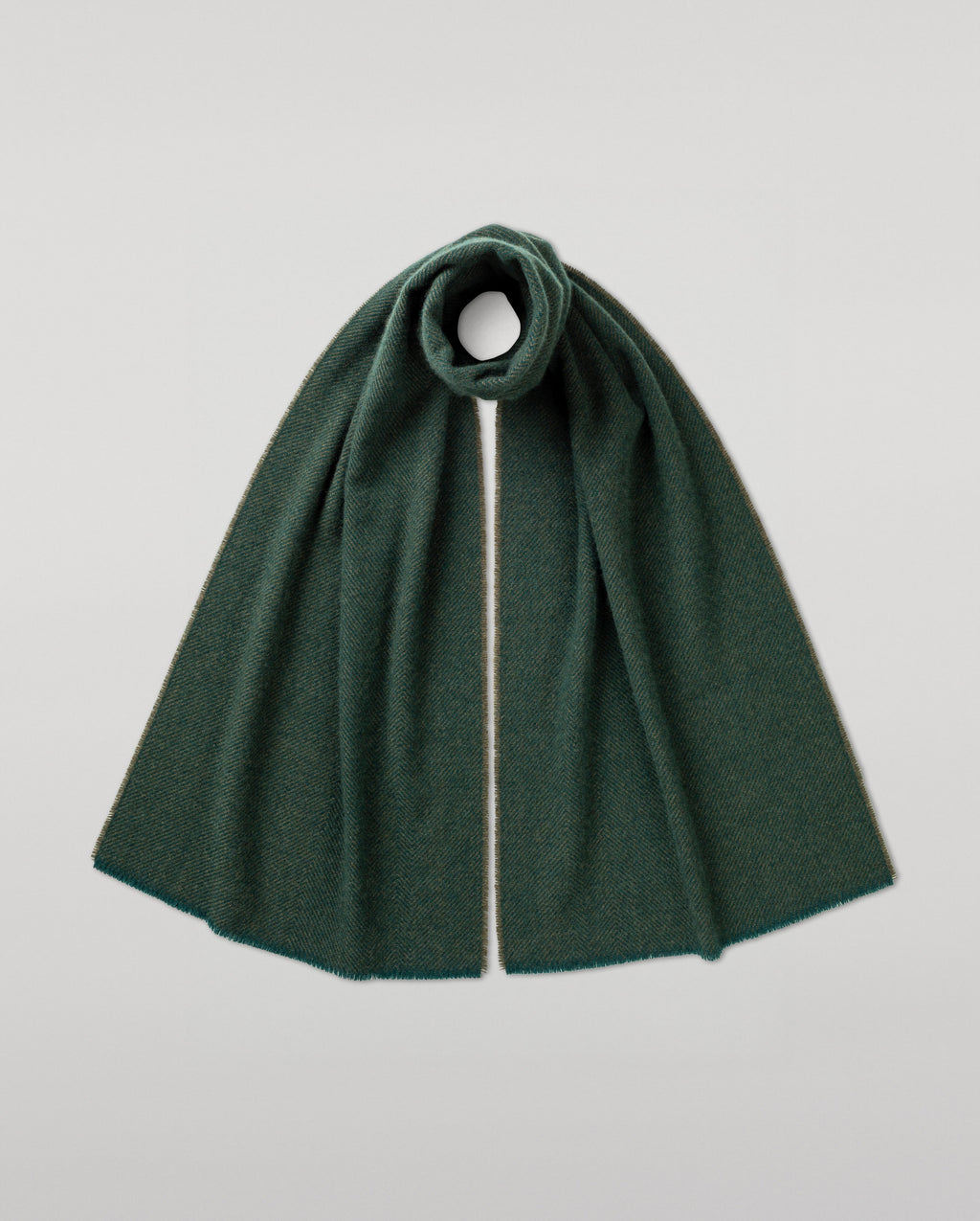 Johnstons of Elgin - Mountain Twill Green Cashmere Scarf