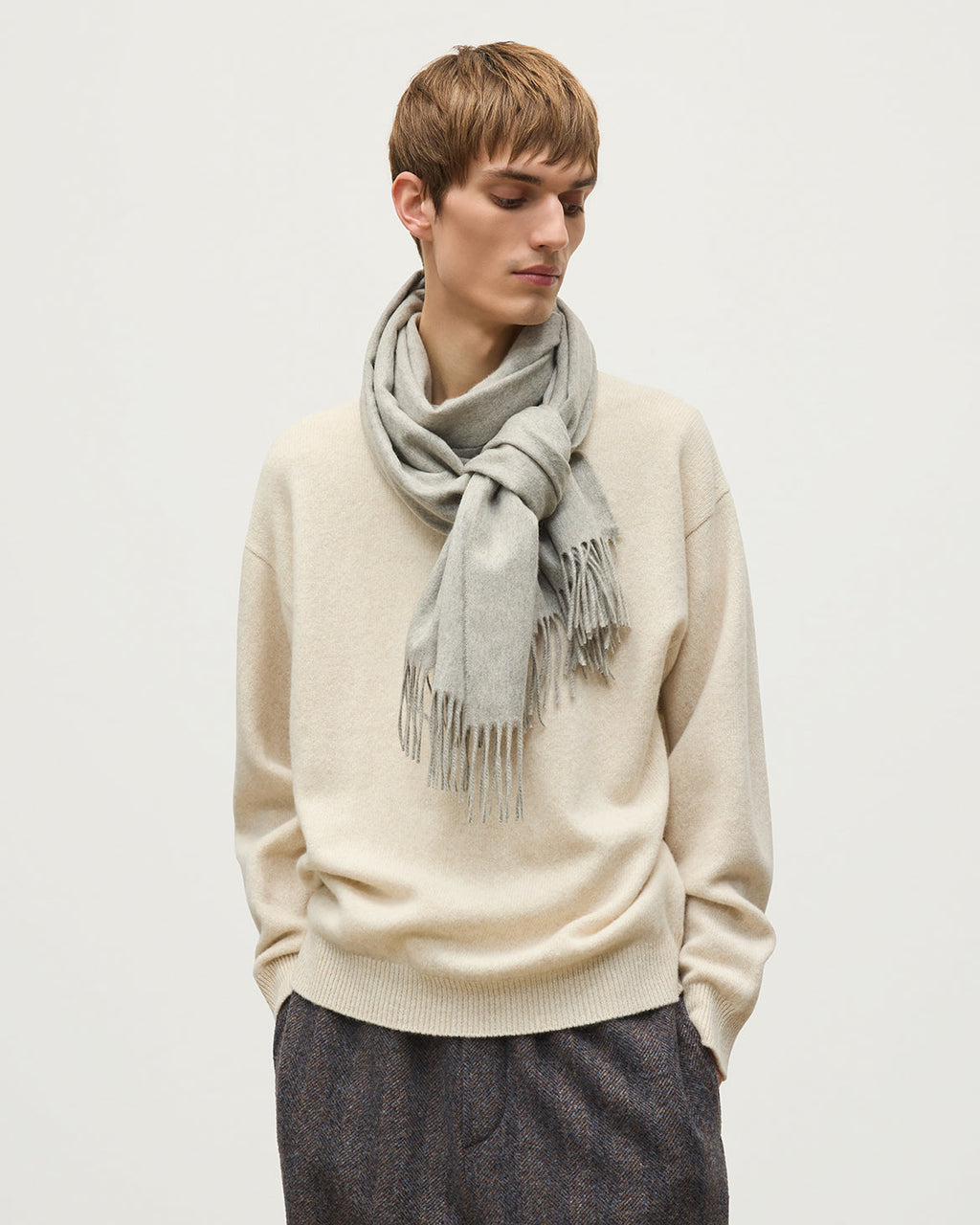 Johnstons of Elgin - Grey Recycled Cashmere Scarf