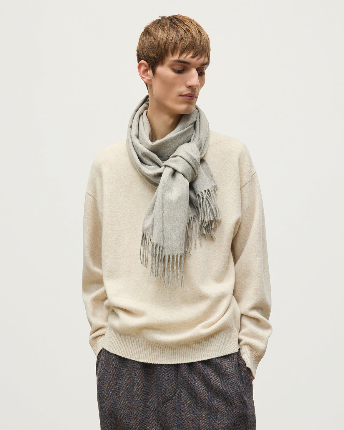 Johnstons of Elgin - Grey Recycled Cashmere Scarf