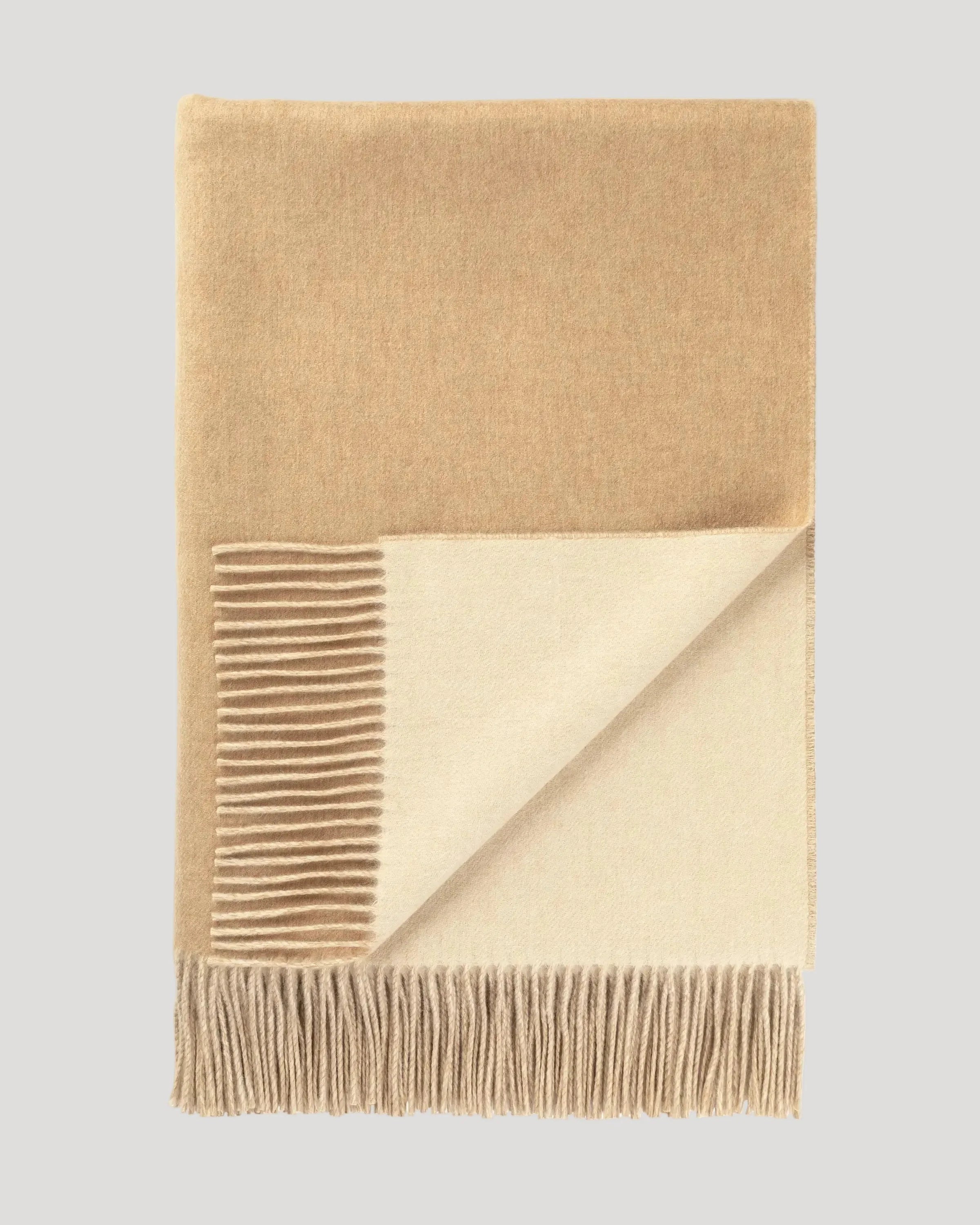 Johnstons of Elgin - Reversible Natural & White Cashmere Throw