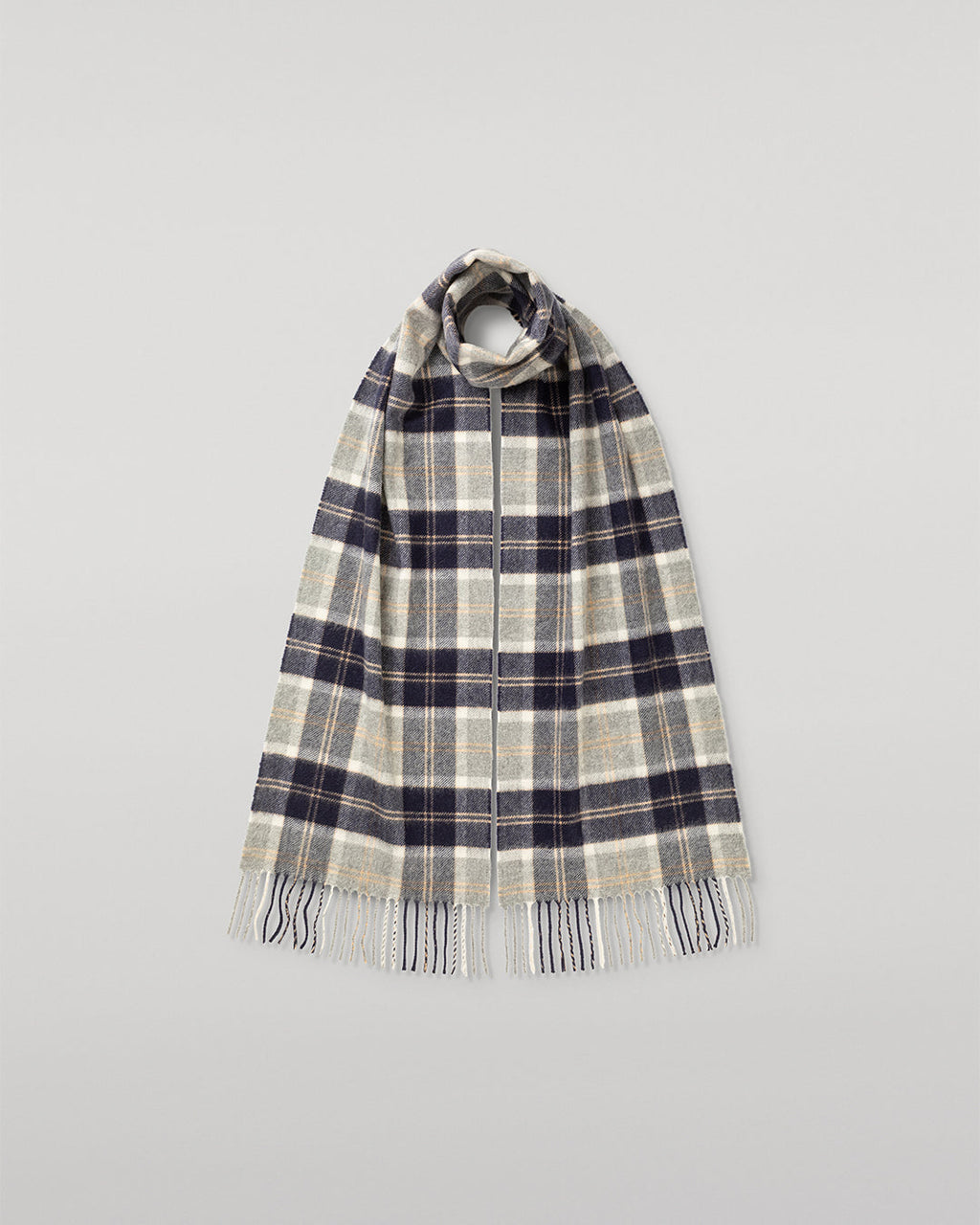 Johnstons of Elgin - Silver Bannockbane Tartan Cashmere Scarf
